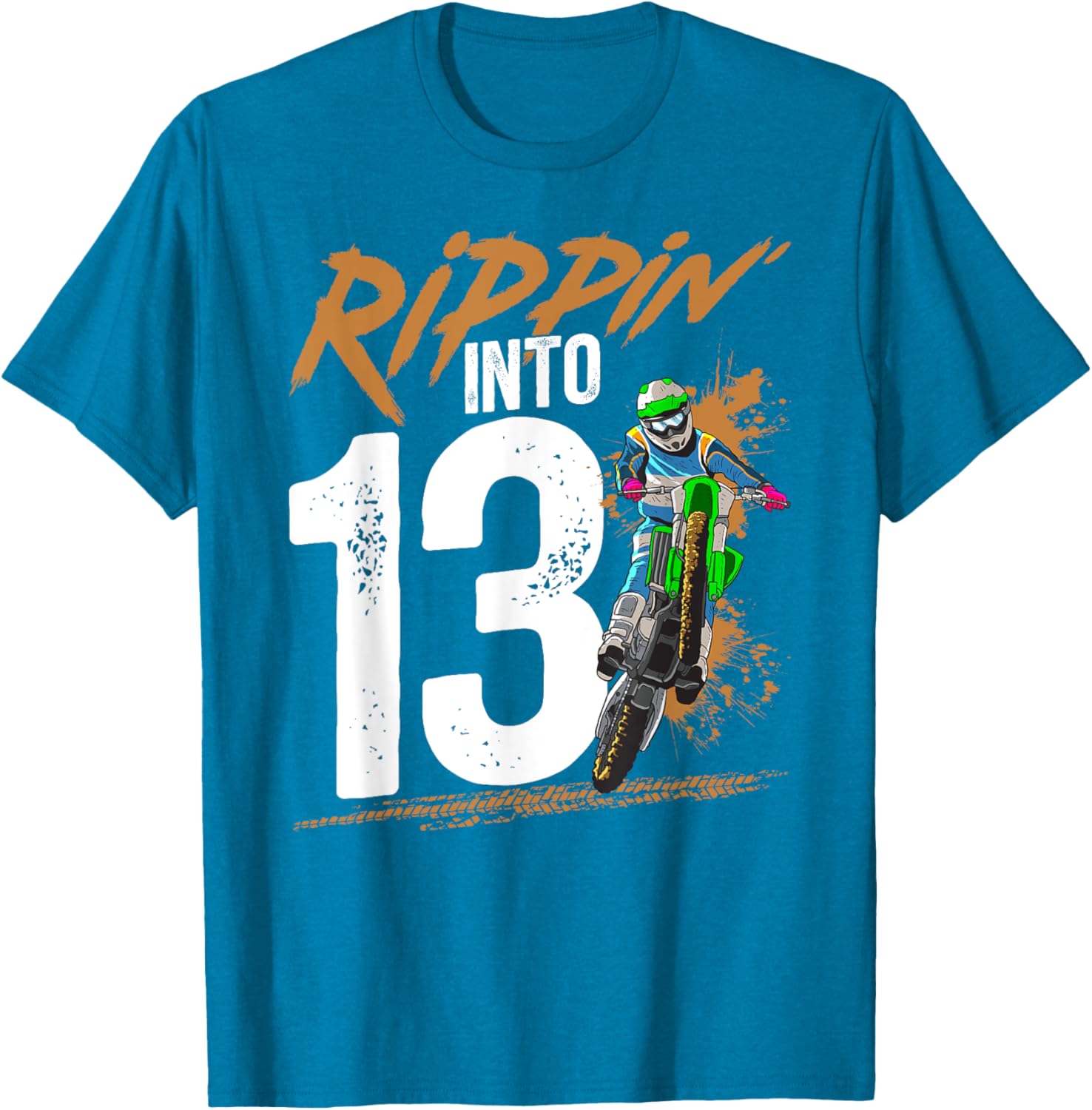 Cool 13th Dirt Bike Birthday Party T-Shirt for Young Bikers - 4