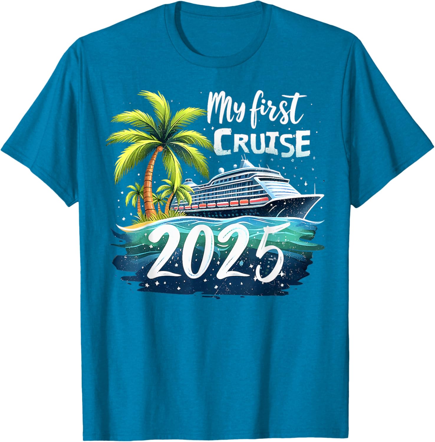 Funny My First Cruise 2025 T-Shirt for First Time Vacationers - 3