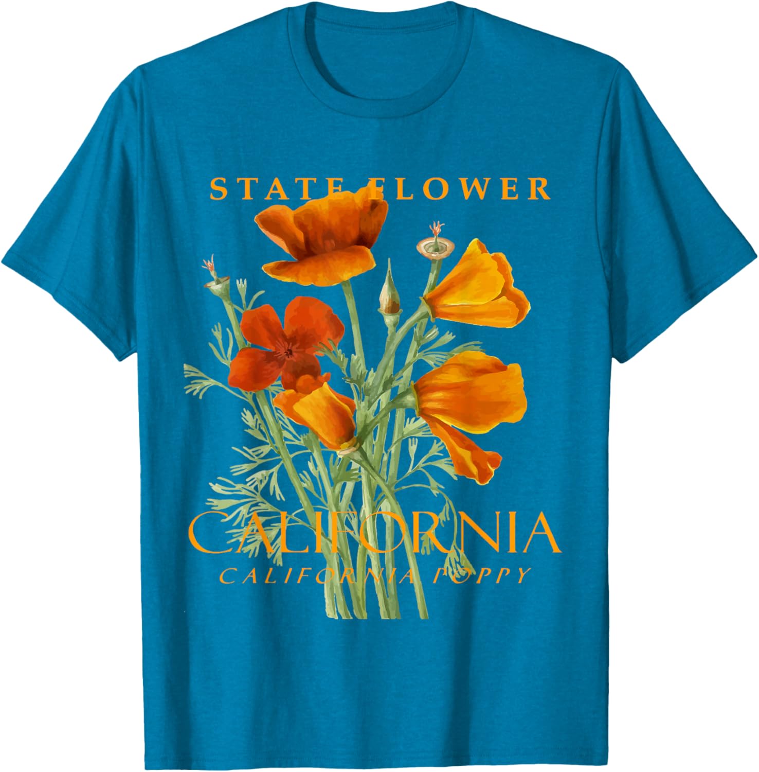 California Poppy T-Shirt for Nature Lovers - Stylish Floral Apparel - 28