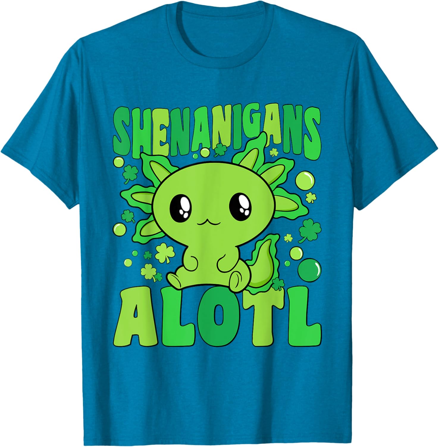 Cute Axolotl St Patricks Day T-Shirt for Kids - Fun Alotl Design - 5