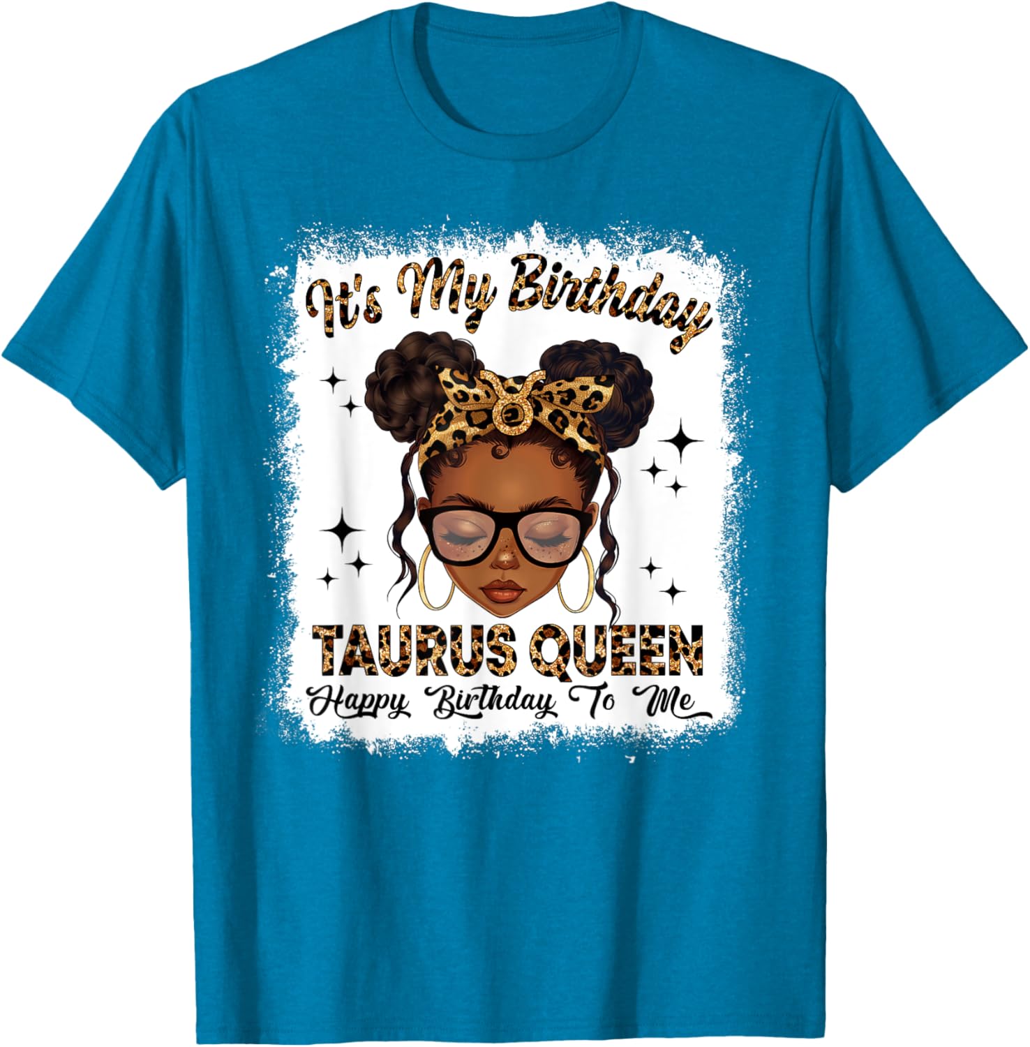 Taurus Queen Messy Bun T-Shirt for Women – Zodiac Birthday Gift - 8