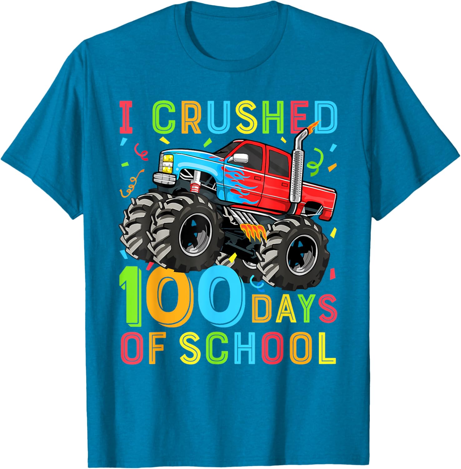 100 Days of School Monster Truck Shirt for Boys Fun 100th Day Outfit - 27