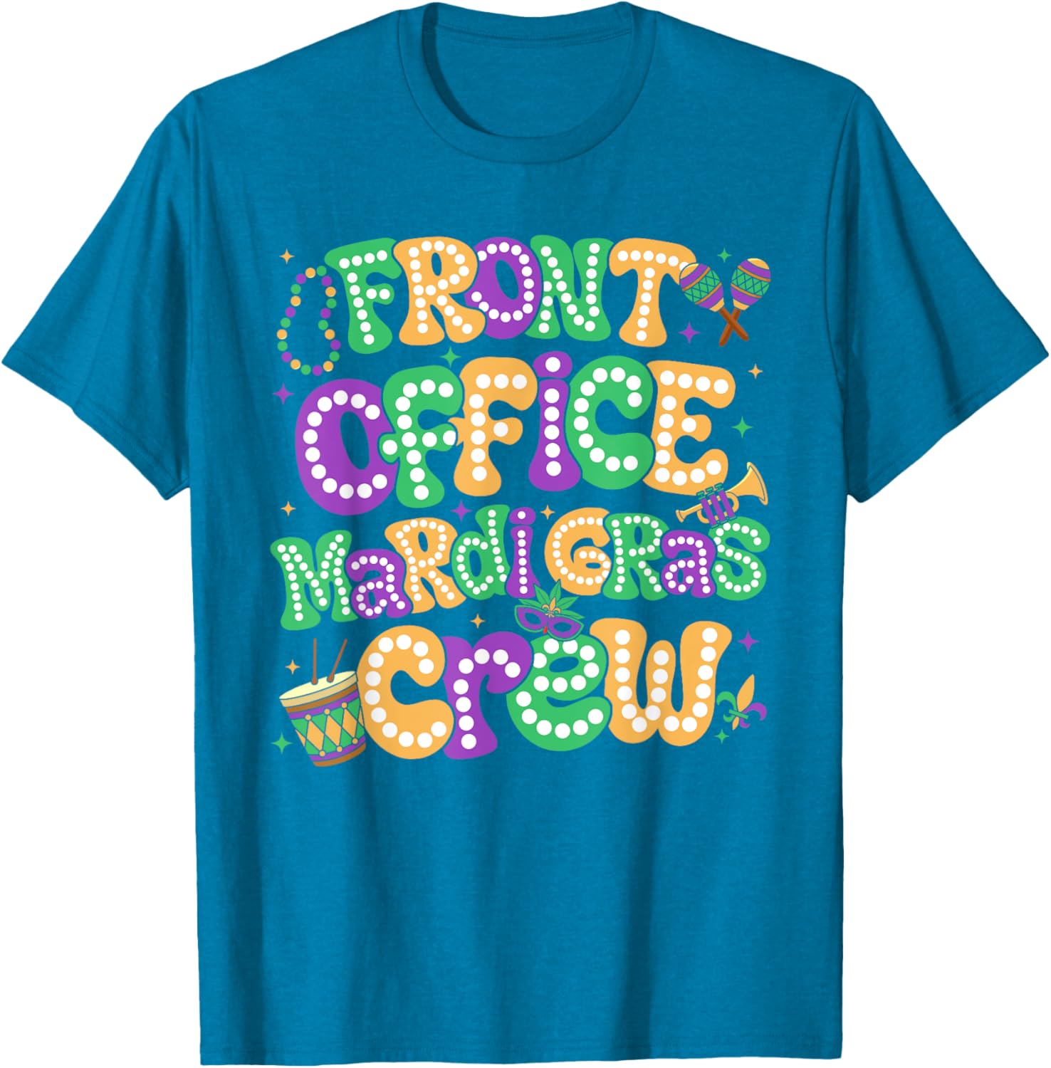 Celebrate Mardi Gras with Front Office Crew Staff Carnival T-Shirt - 3