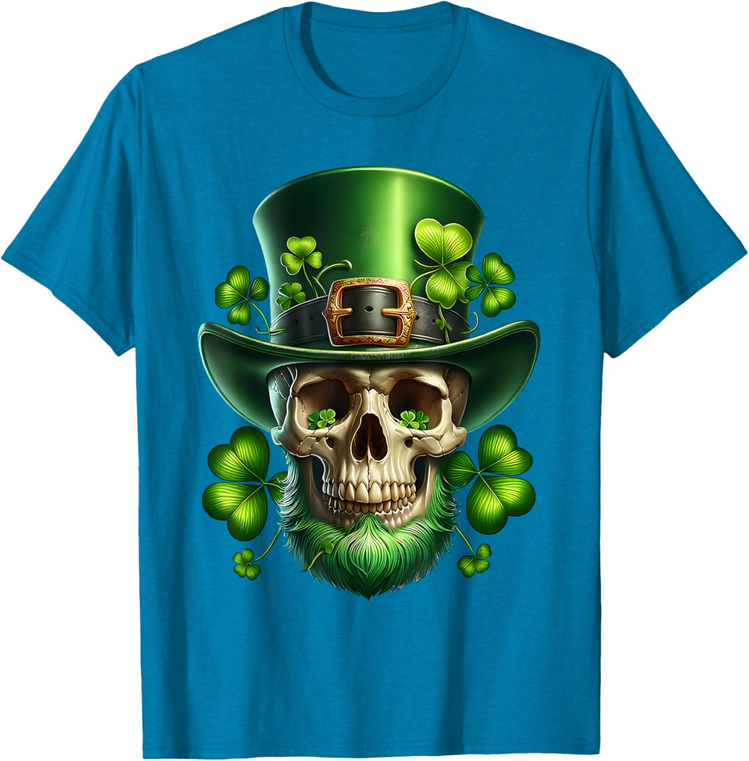 Saint Patrick's Day Sugar Skull T-Shirt for Festive Celebrations - 16