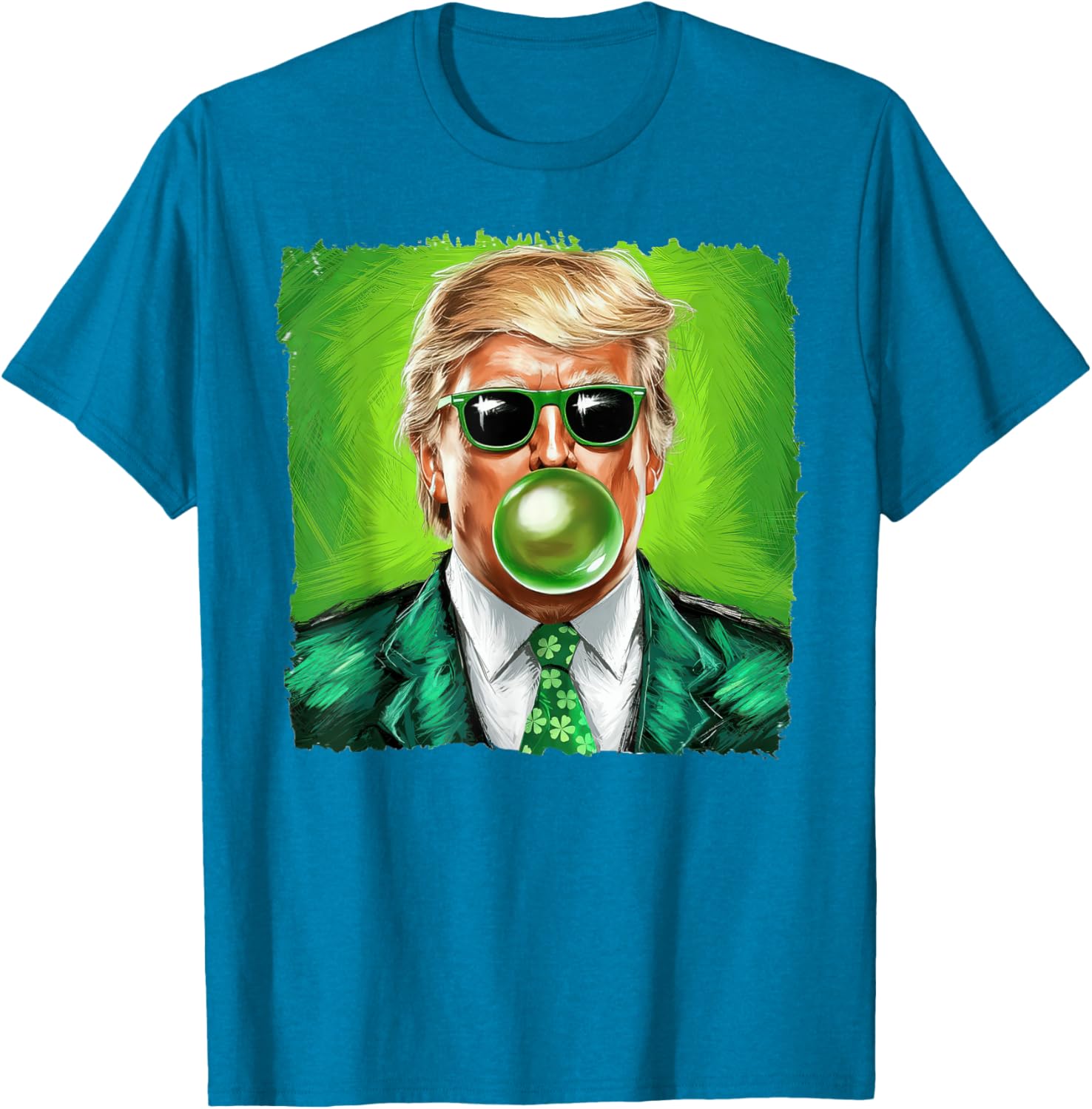 Trump Bubble Gum Sunglasses St. Patrick's Day T-Shirt for Fun Celebrations - 2