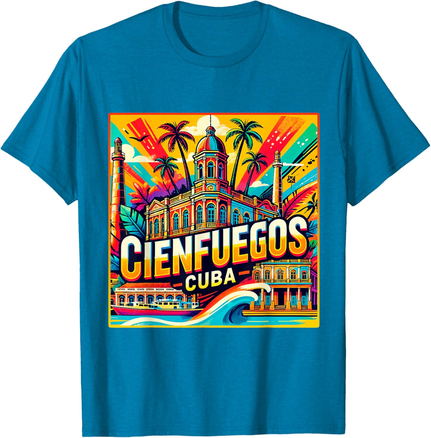 Cienfuegos Cuba Vintage Retro T-Shirt for Family Trips and Adventures - 24