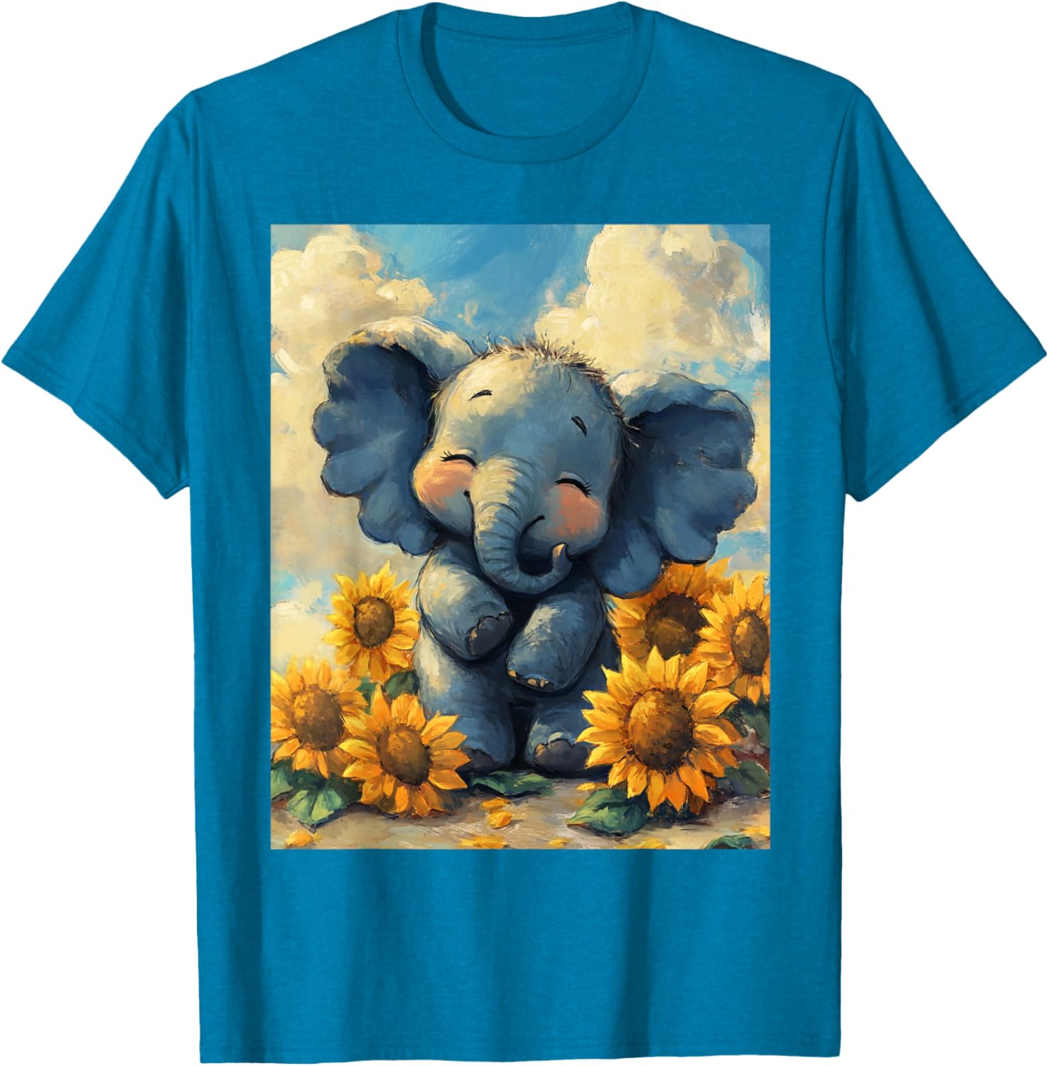 Adorable Sunflower Elephant T-Shirt for Kids - Perfect for Boys and Girls - 27