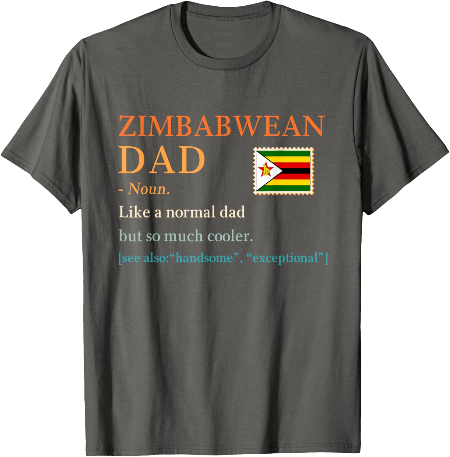 Zimbabwean Dad Definition T-Shirt with Flag for Father's Day Gift - 19