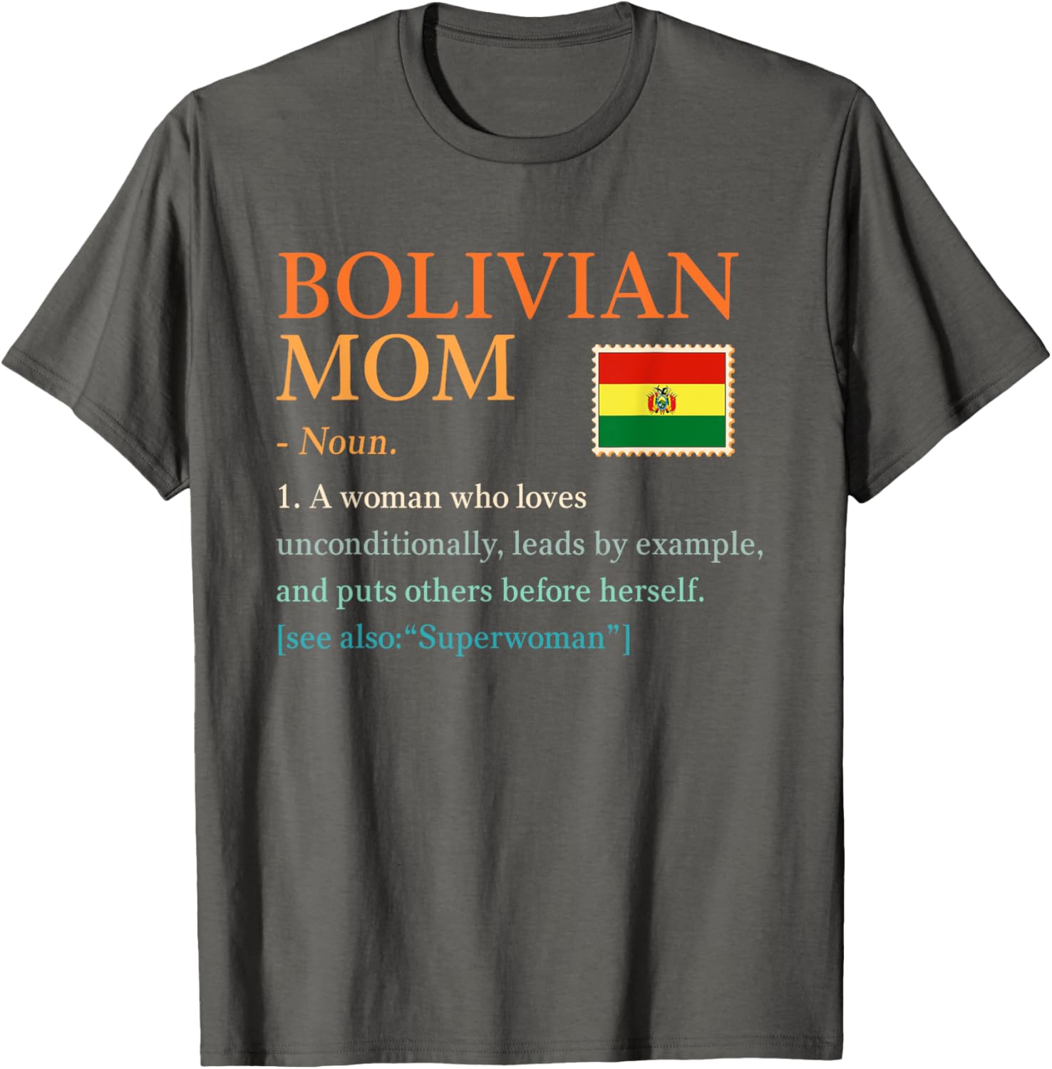 Bolivian Mom Definition T-Shirt with Bolivia Pride Flag for Mother's Day - 5
