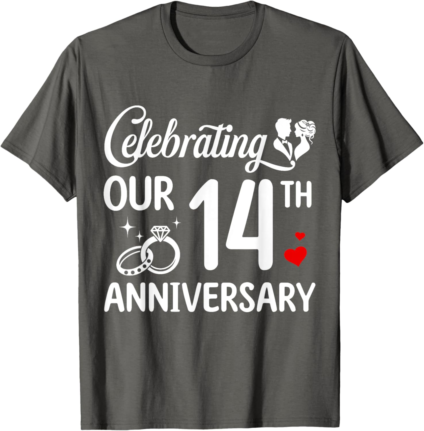14th Wedding Anniversary T-Shirt for Couples - Celebrate 14 Years of Love - 18