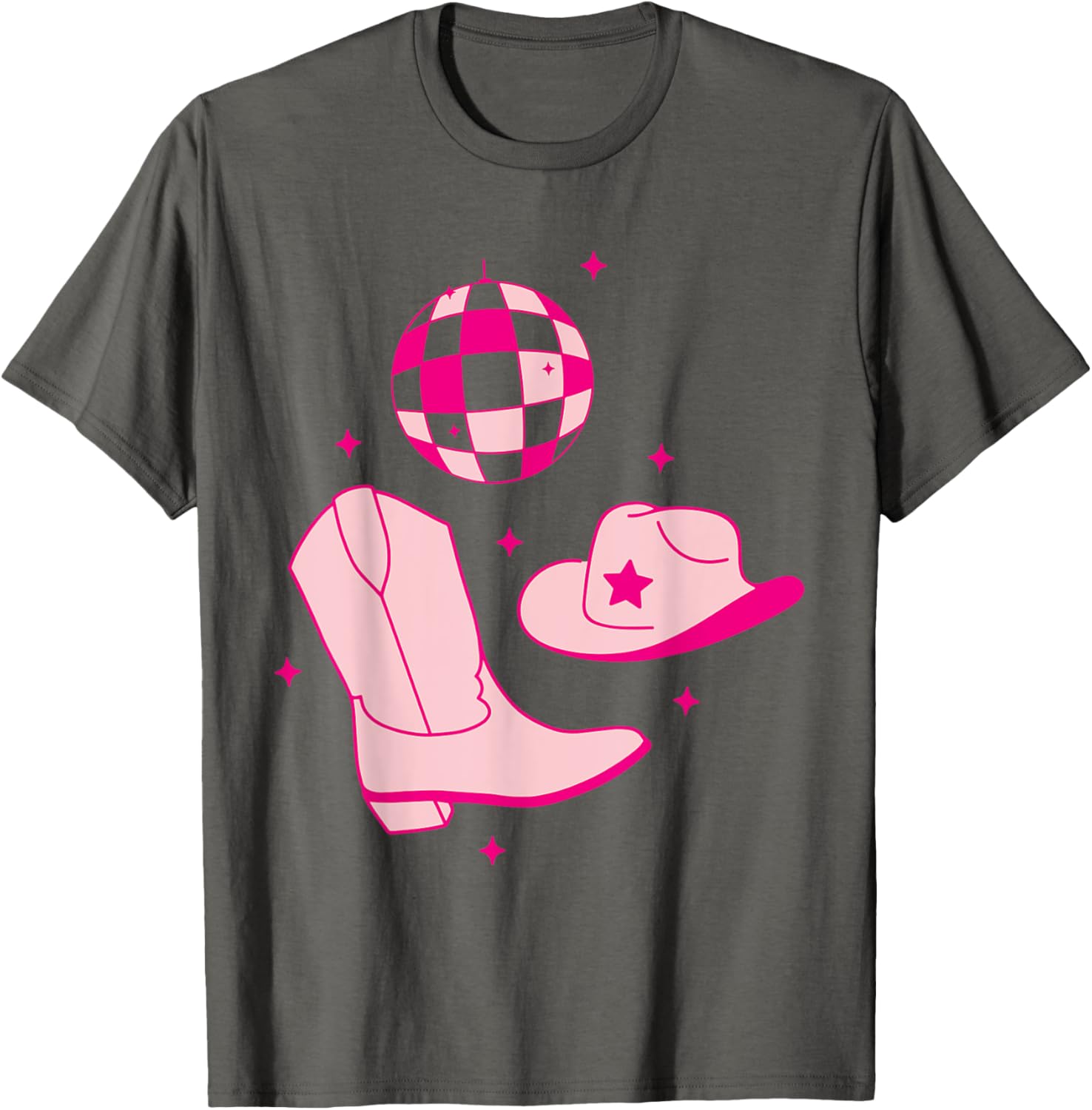 Cute Cowgirl Coquette Pink T-Shirt for Women and Girls - Rodeo Style - 12
