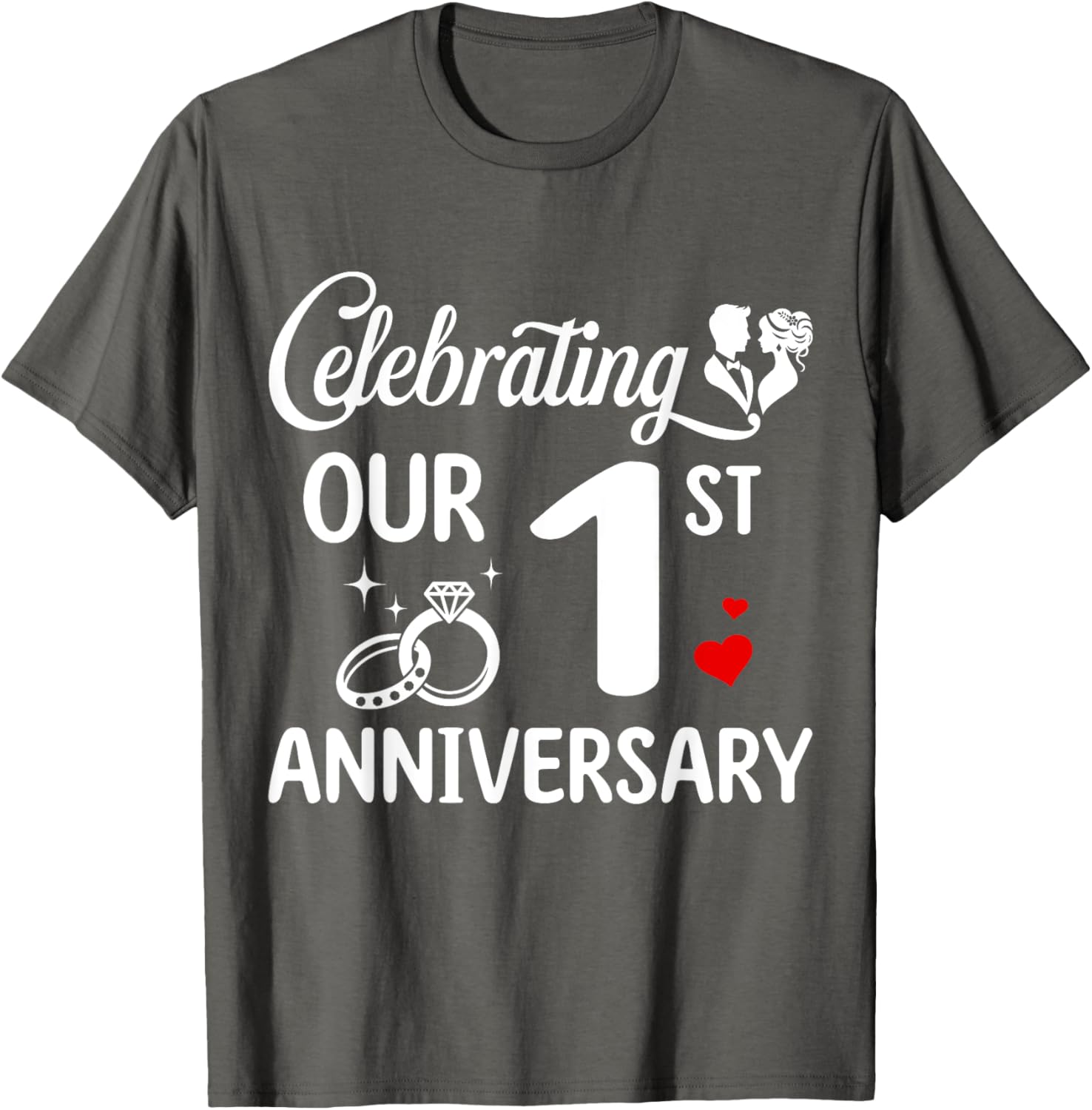 1st Wedding Anniversary T-Shirt for Couples - Celebrate Love in Style - 3
