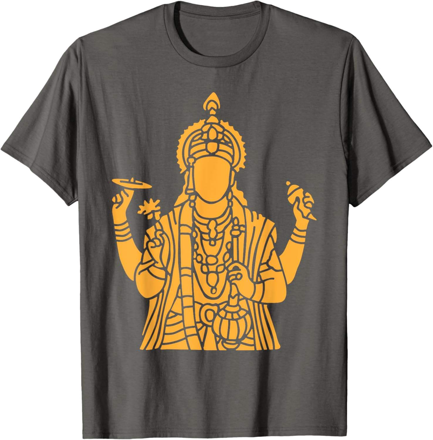 Vishnu Narayana Silhouette T-Shirt for Divine Pooja and Spiritual Wear - 14