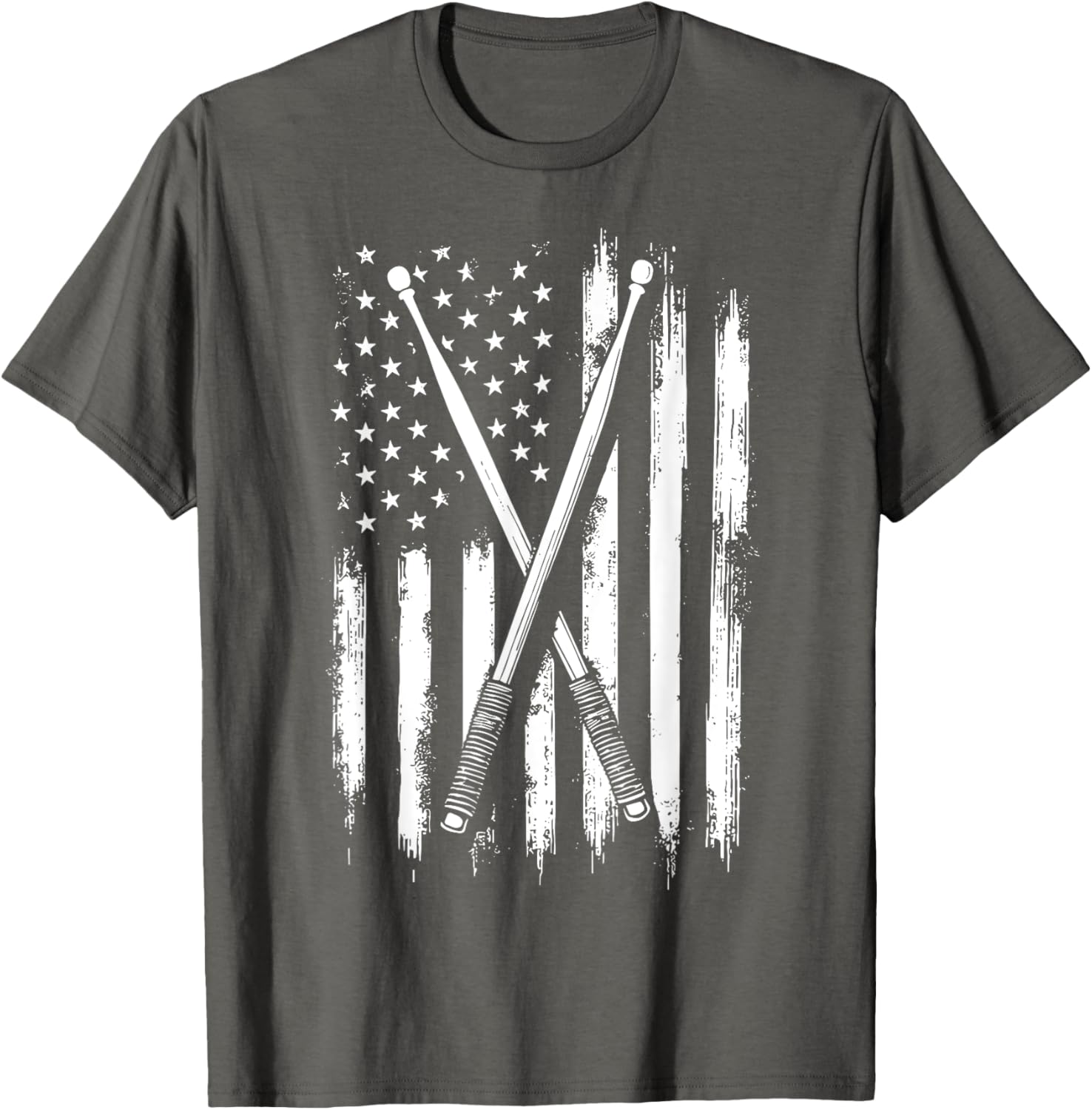 American Flag Drumsticks T-Shirt for Proud USA Drummers - 7