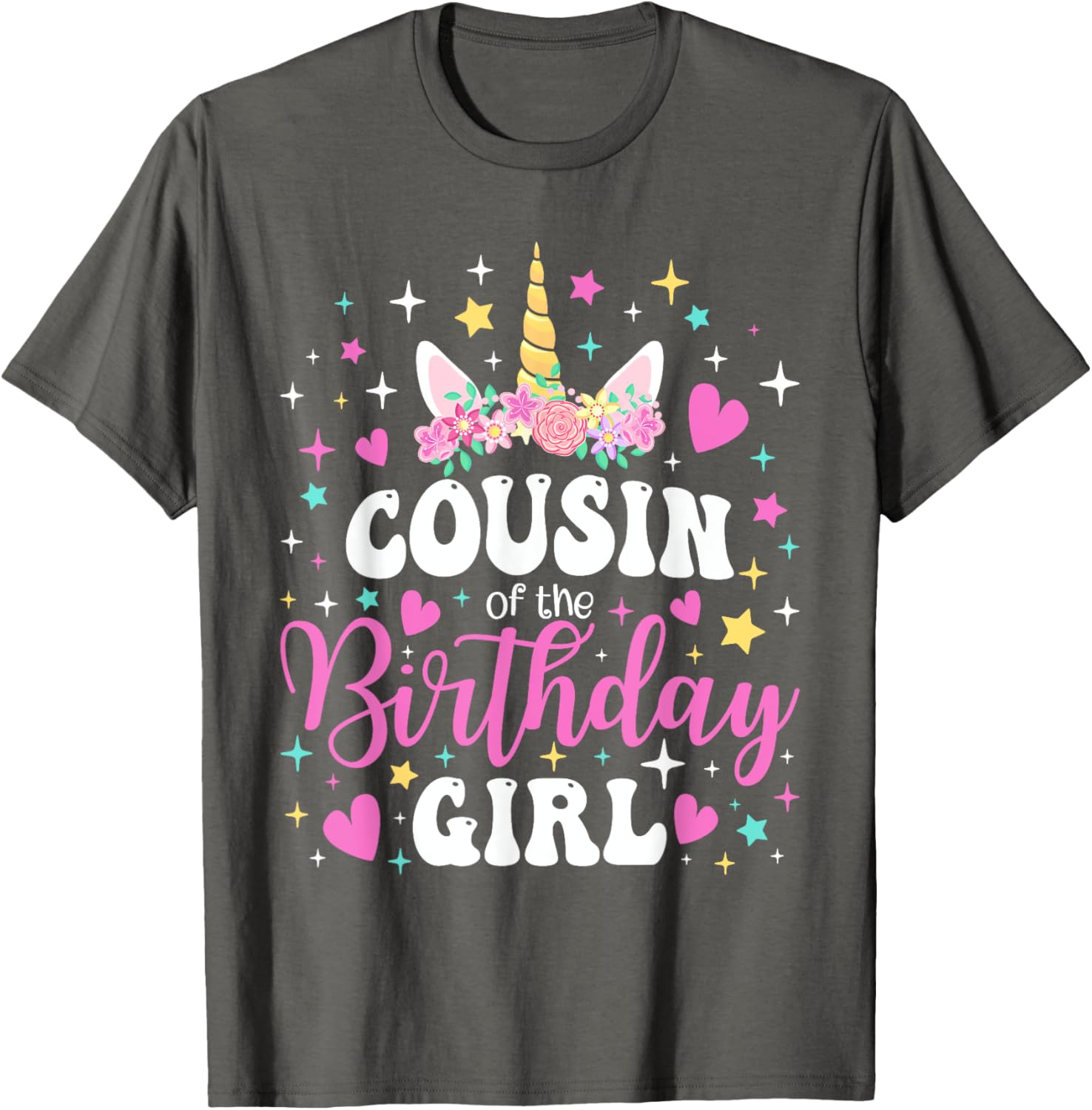 Unicorn Cousin of the Birthday Girl Matching Family T-Shirt Fun Gift - 8
