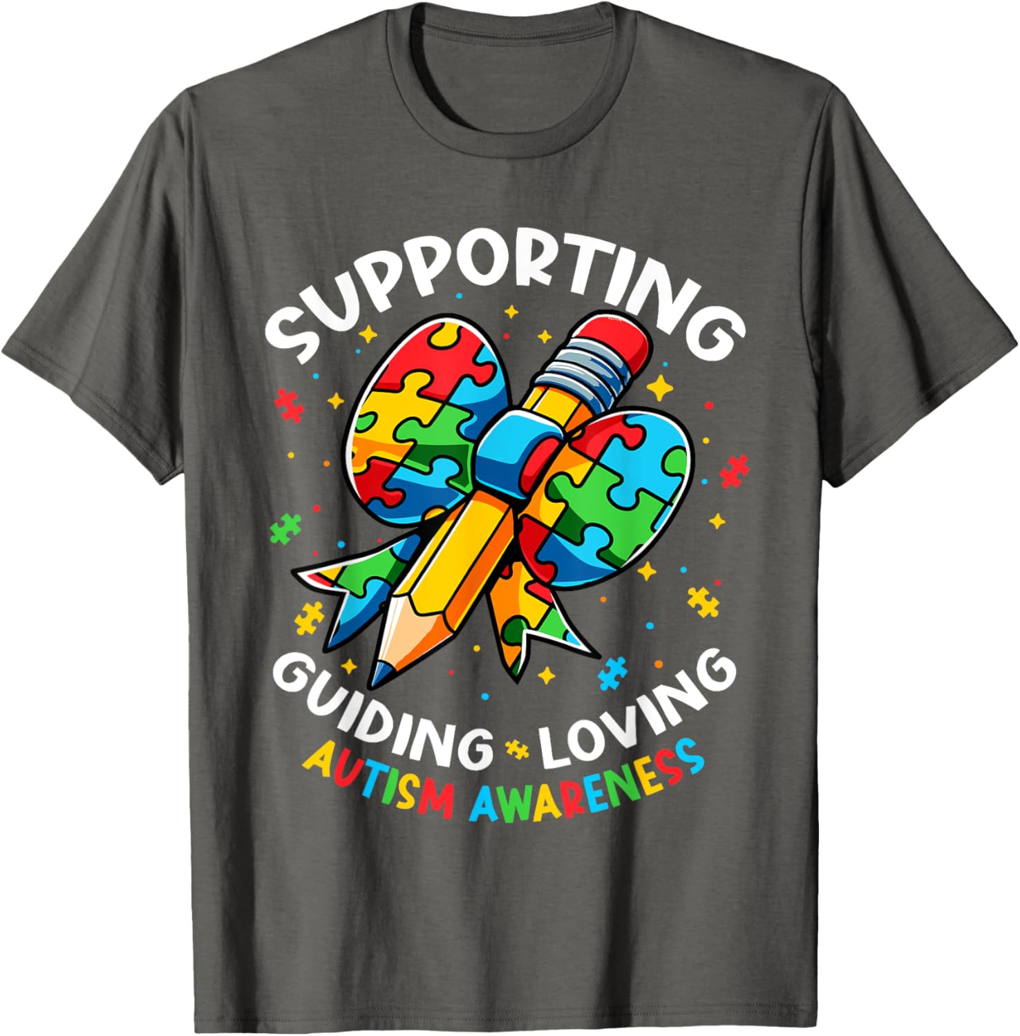 Autism Awareness Teacher Support Guide Love Design T-Shirt for Educators - 8