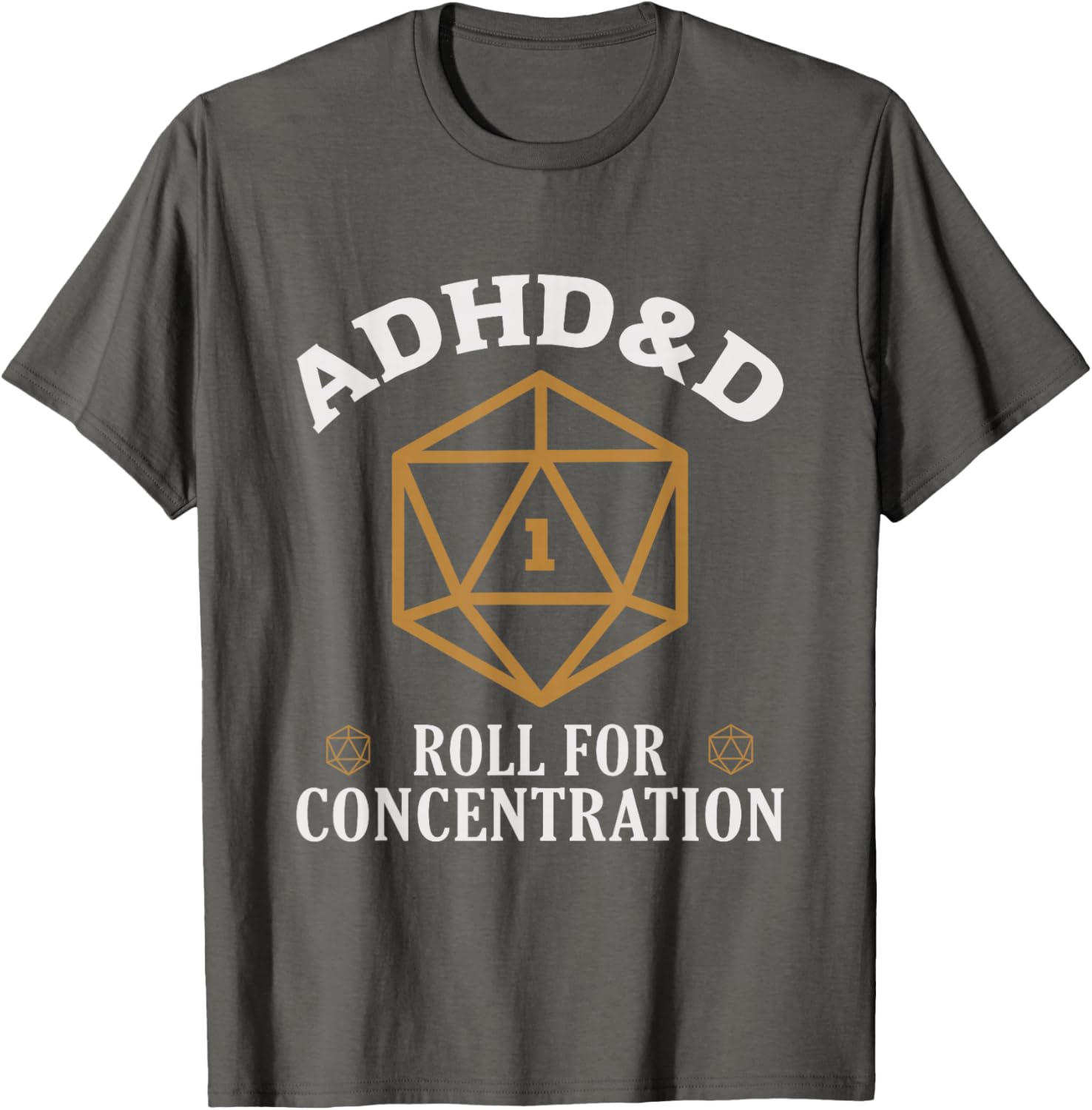 ADHD&D Roll For Concentration Funny Gamer T-Shirt for Tabletop Fans - 2