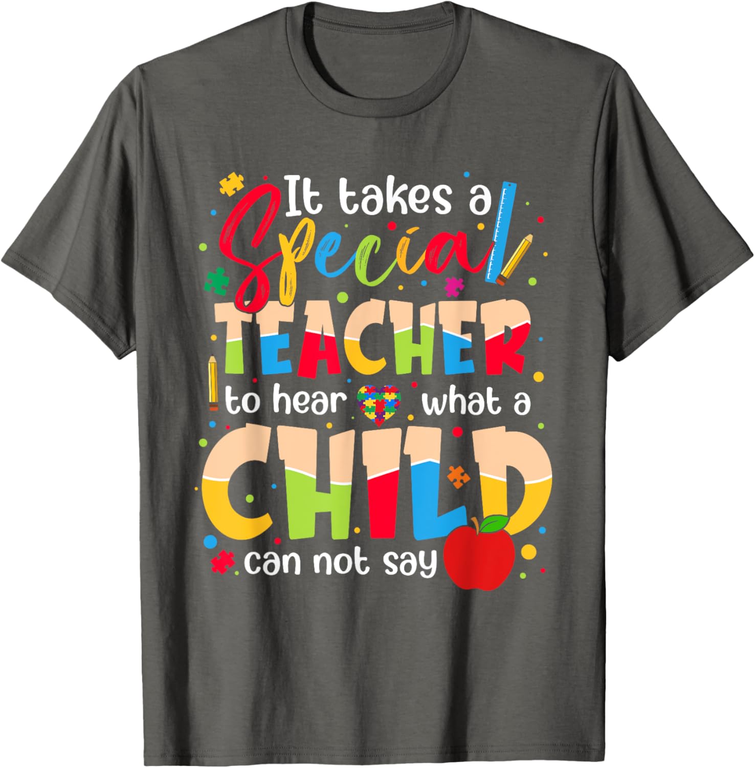 Autism Awareness T-Shirt for Kids It Takes A Special Teacher Design - 9