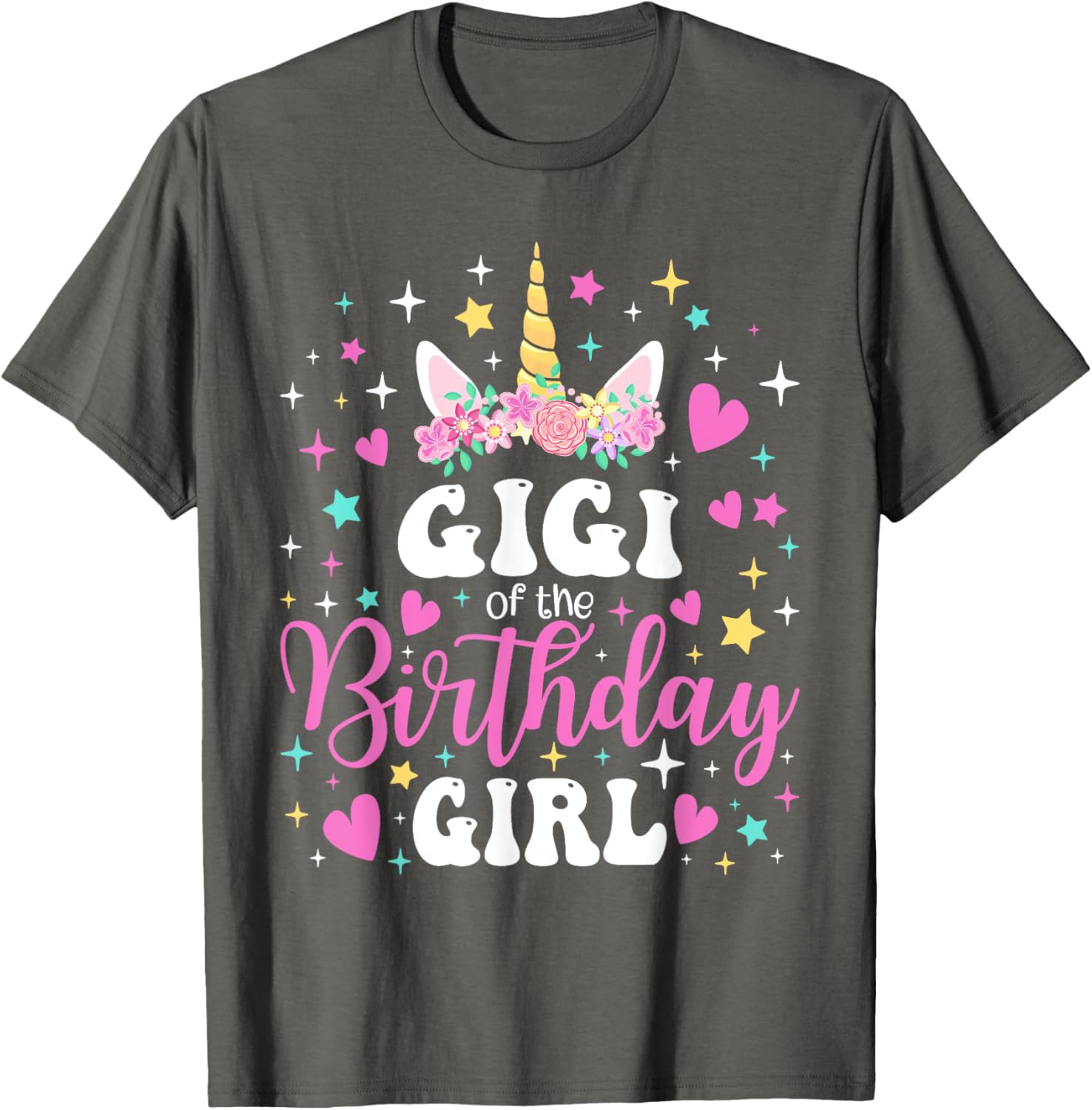 Unicorn Gigi Birthday Girl Family Matching Party Tee for Kids and Adults - 17