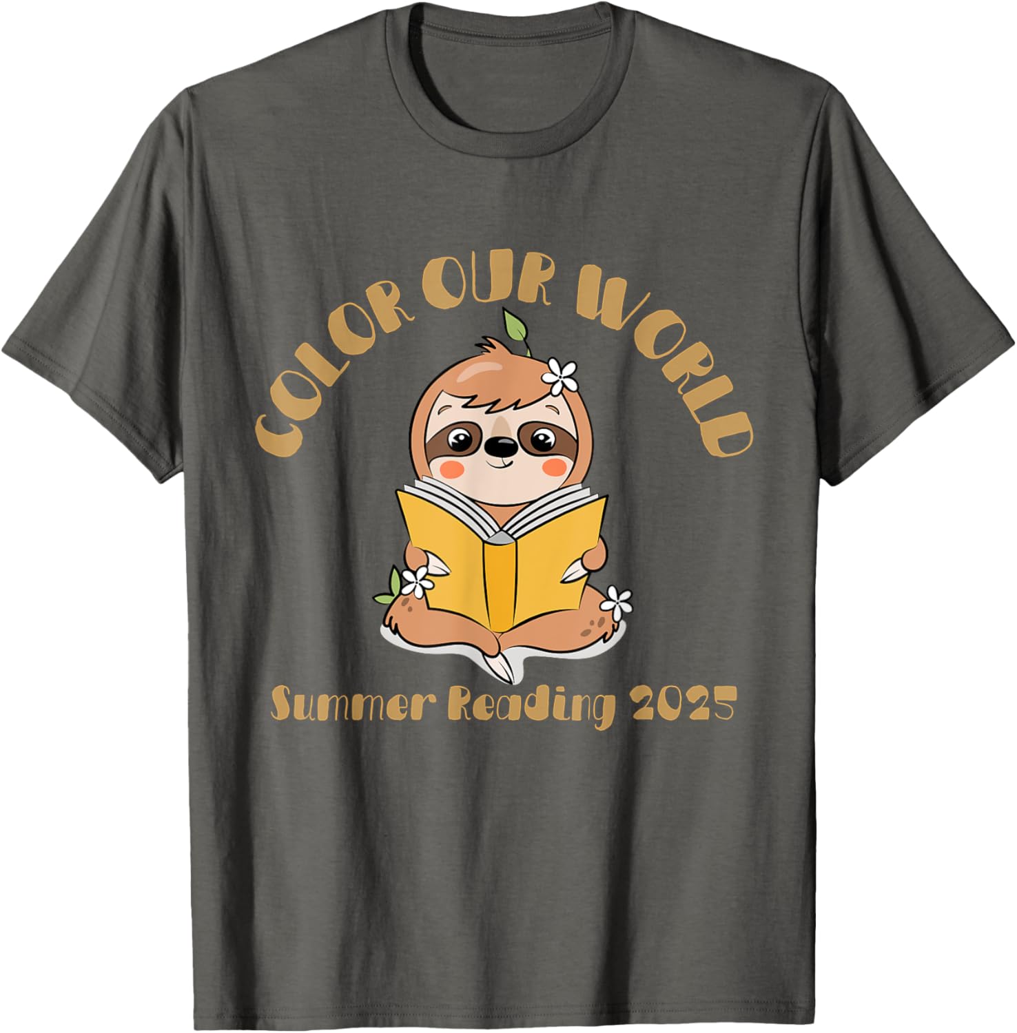 Color Our World 2025 Summer Reading Program Sloth T-Shirt for Kids - 16