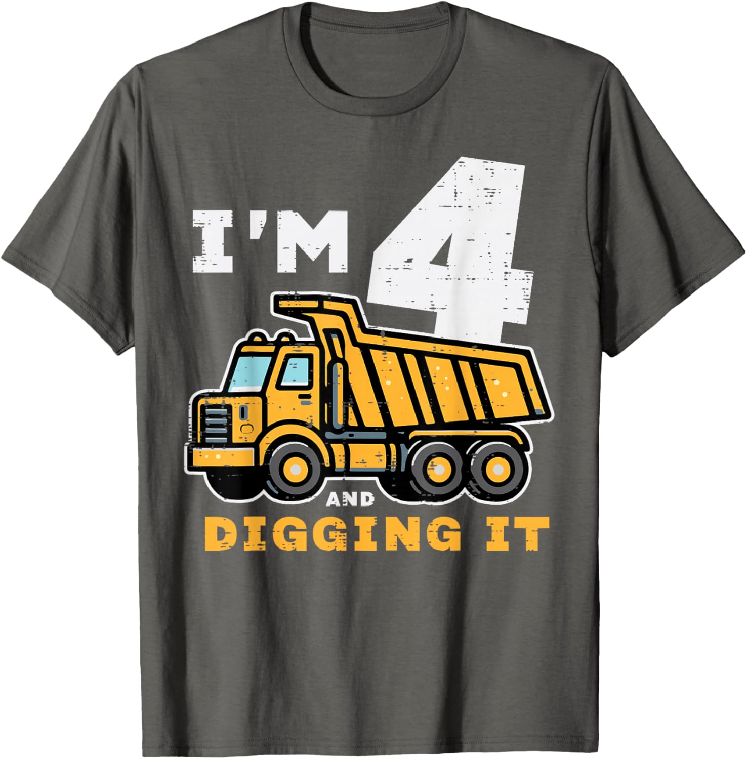 Cute 4th Birthday Dump Truck T-Shirt for Kids - Digging It Design - 9