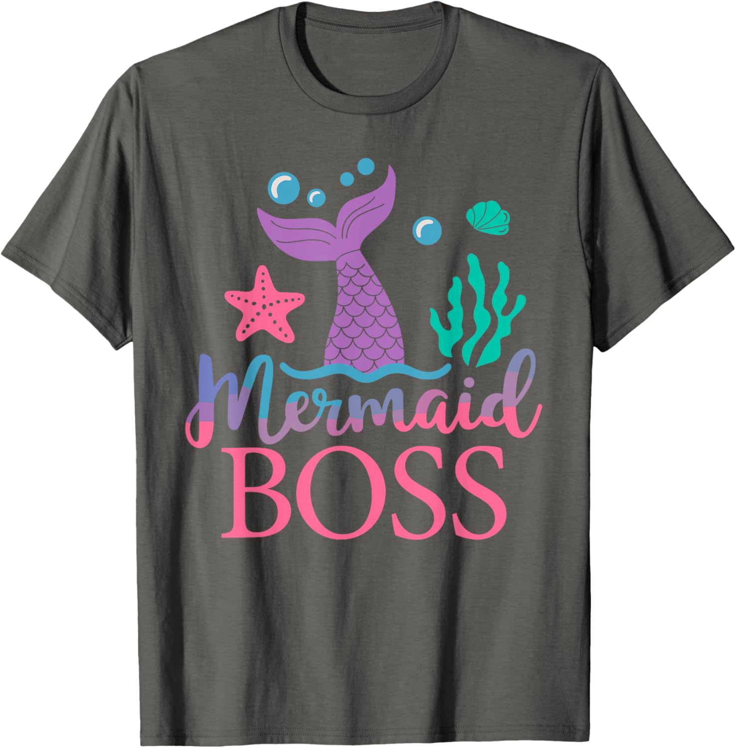 Boss of The Birthday Mermaid Family Matching T-Shirt for Party Fun - 2