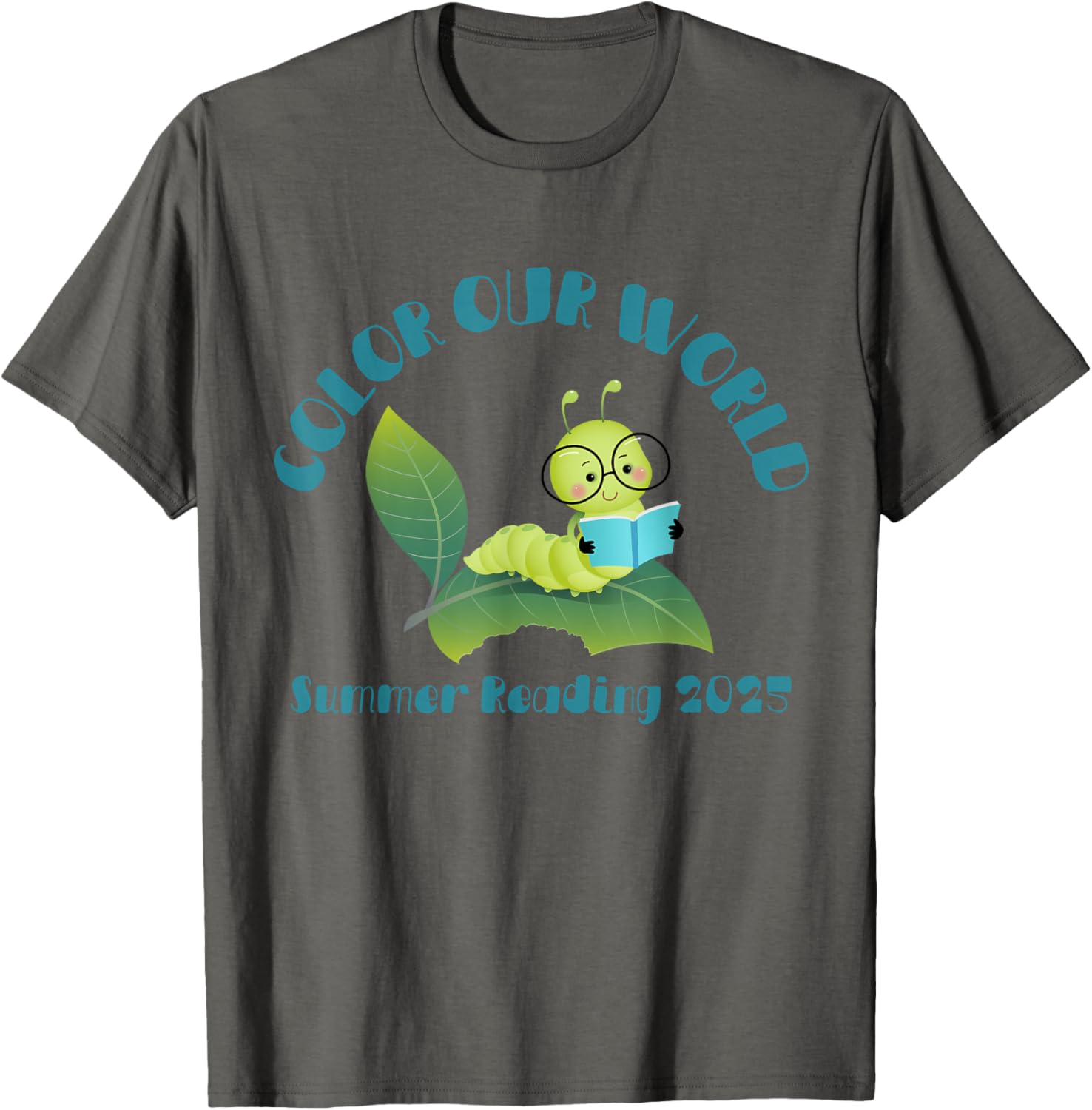 Color Our World Summer 2025 Reading Program Book Worm T-Shirt for Kids - 3