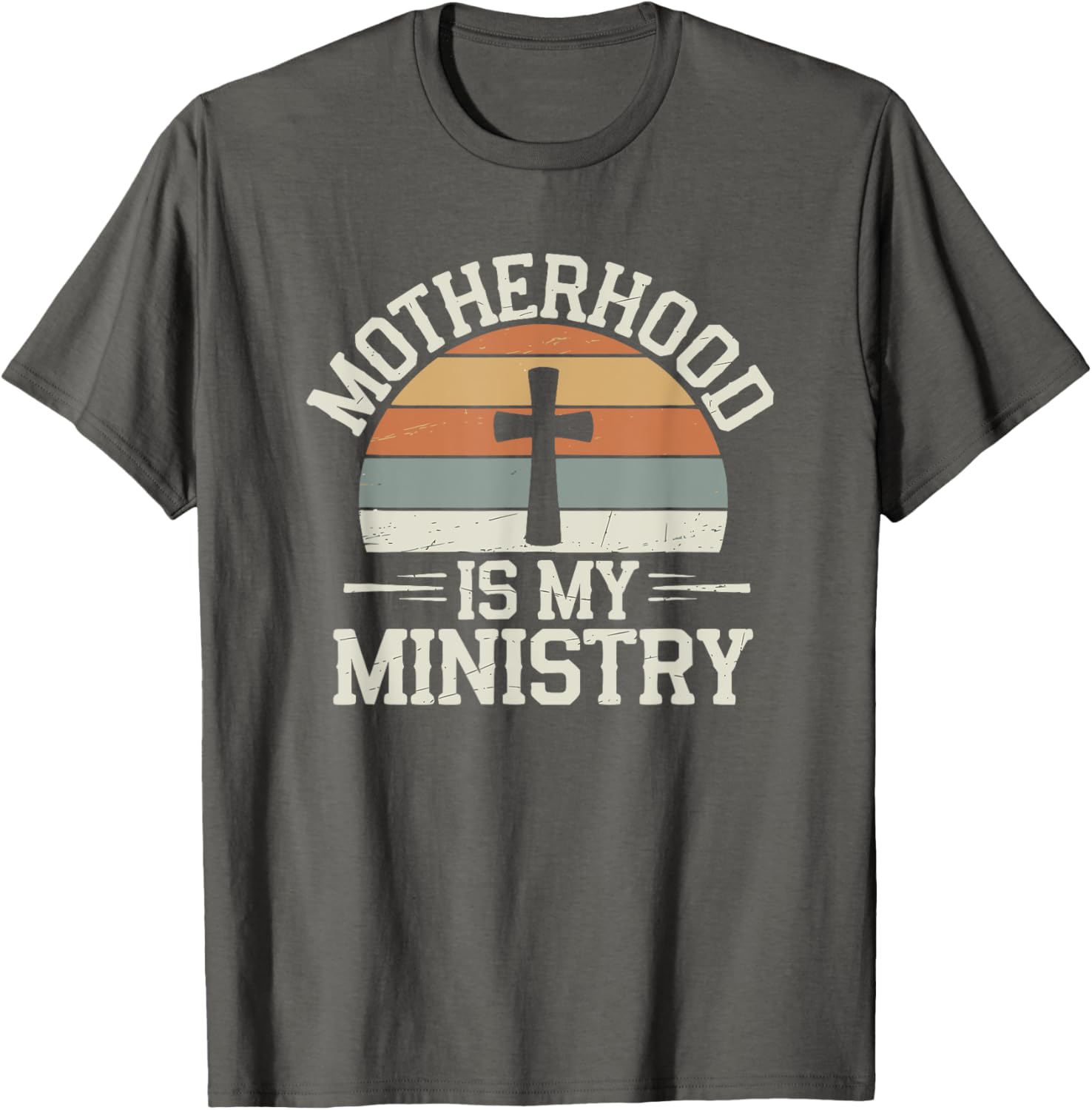 Motherhood Is My Ministry Christian Retro T-Shirt for Devoted Moms - 9