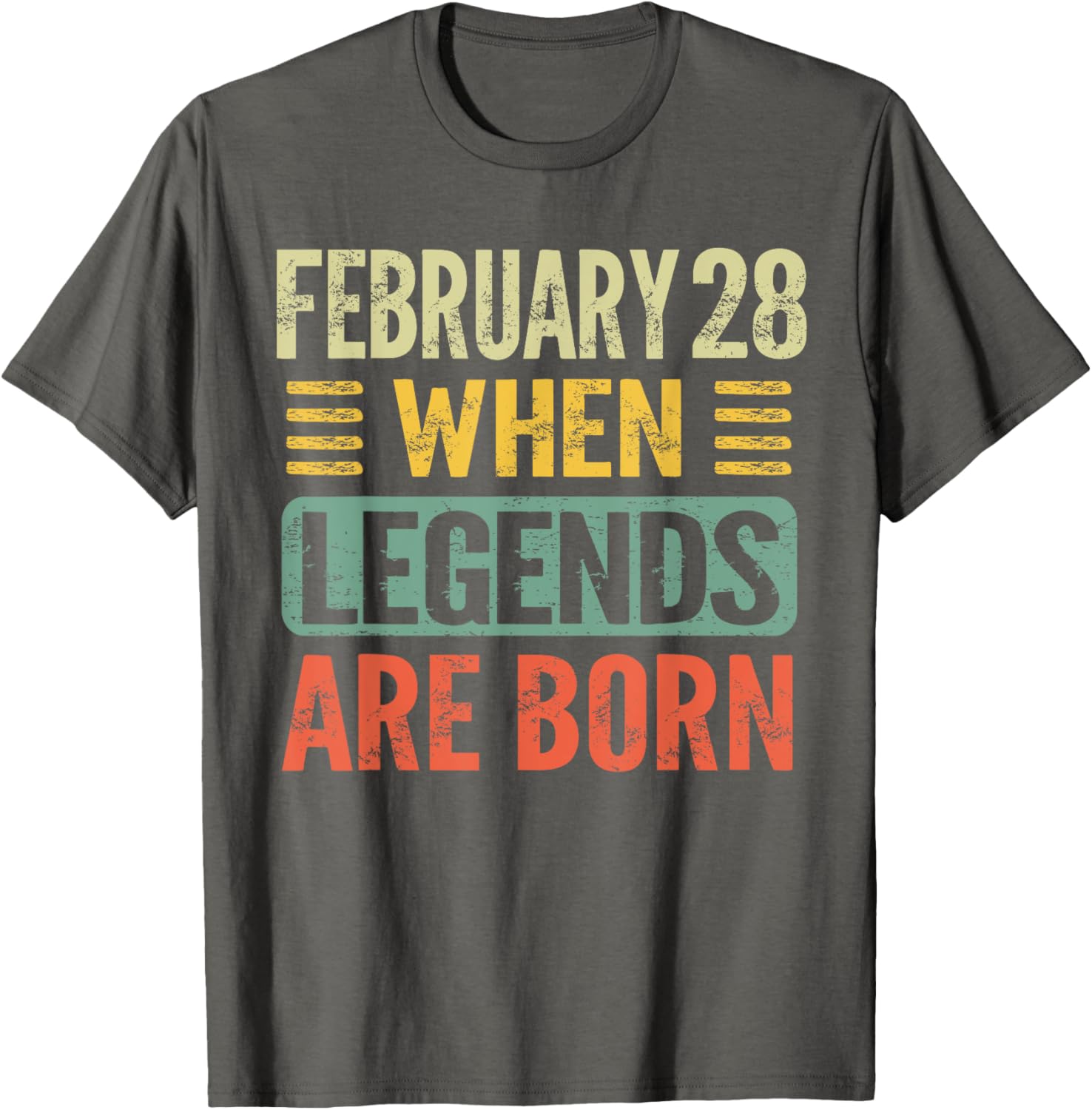February 28 Legends Born Vintage T-Shirt for Birthday Celebration - 13