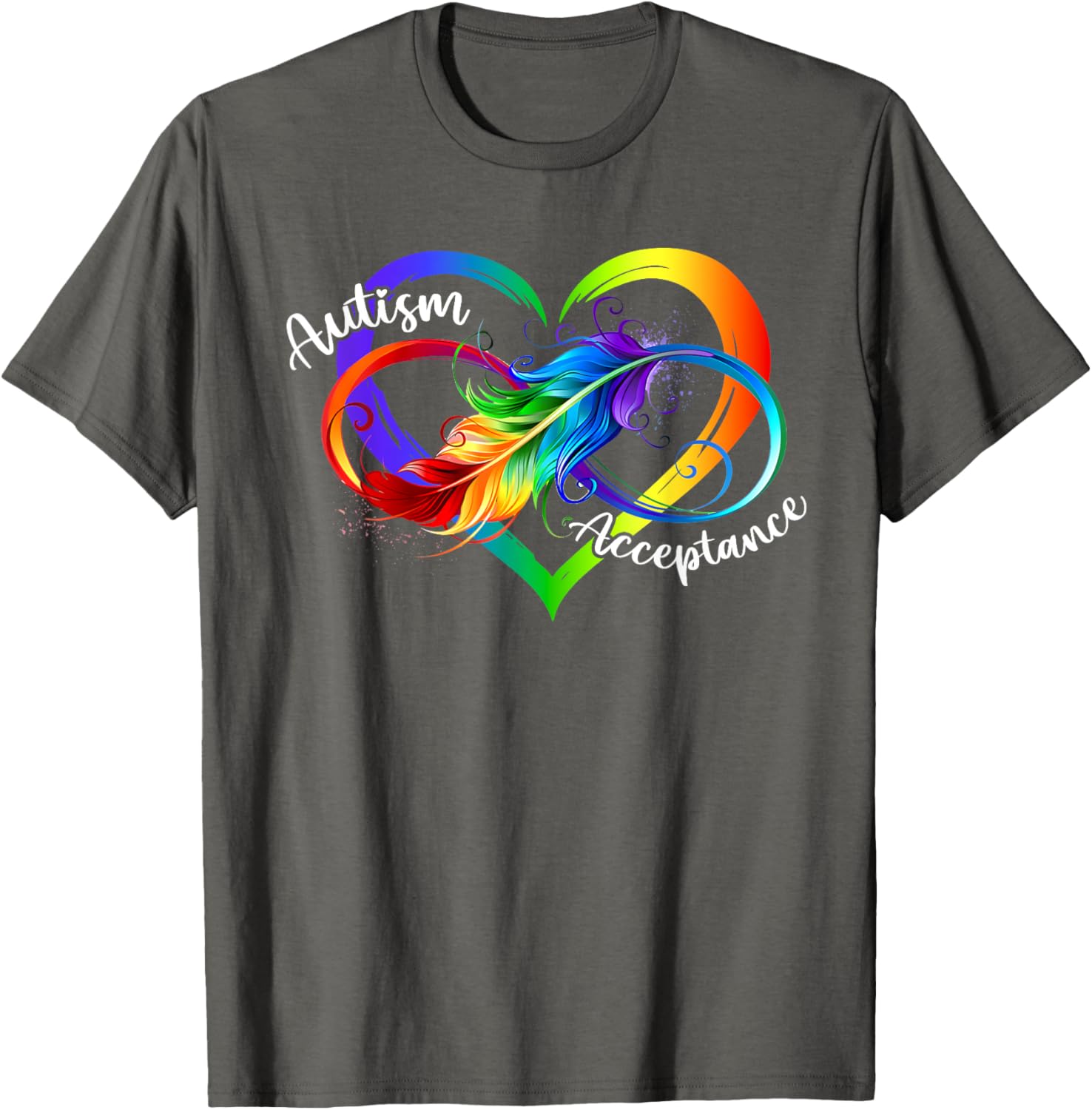 Autism Red Infinity Symbol T-Shirt for Women's Acceptance Fashion - 7