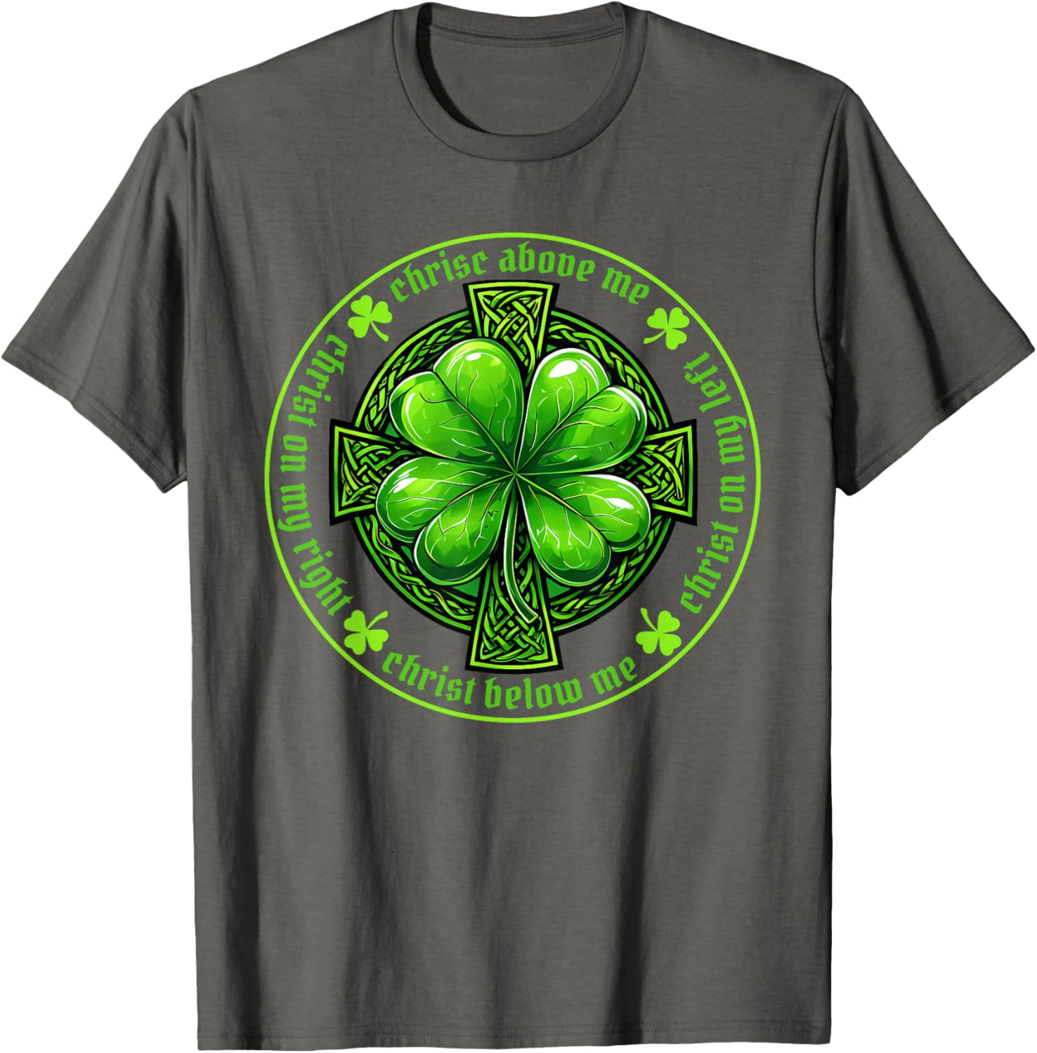 St Patrick's Breastplate Prayer T-Shirt Irish Cross Design for Catholics - 14