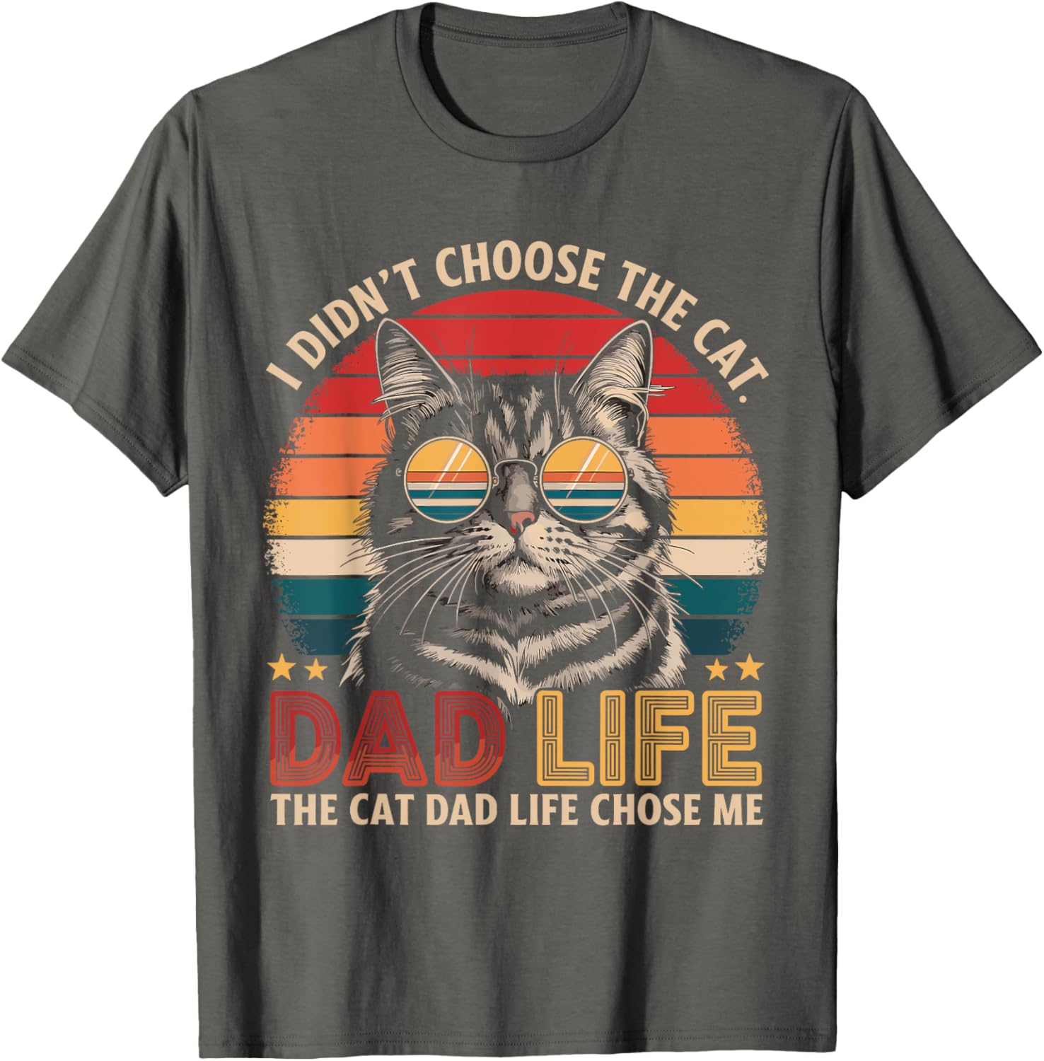 Cat Dad Life T-Shirt Funny Cat Lover Gift for Father's Day and Birthdays - 2