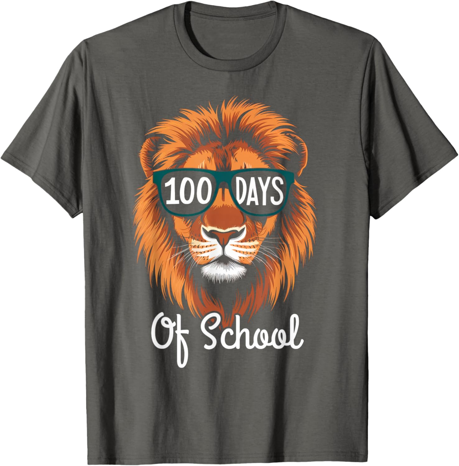 Cool Lion 100 Days Smarter Kids T-Shirt for 100th Day of School Fun - 3