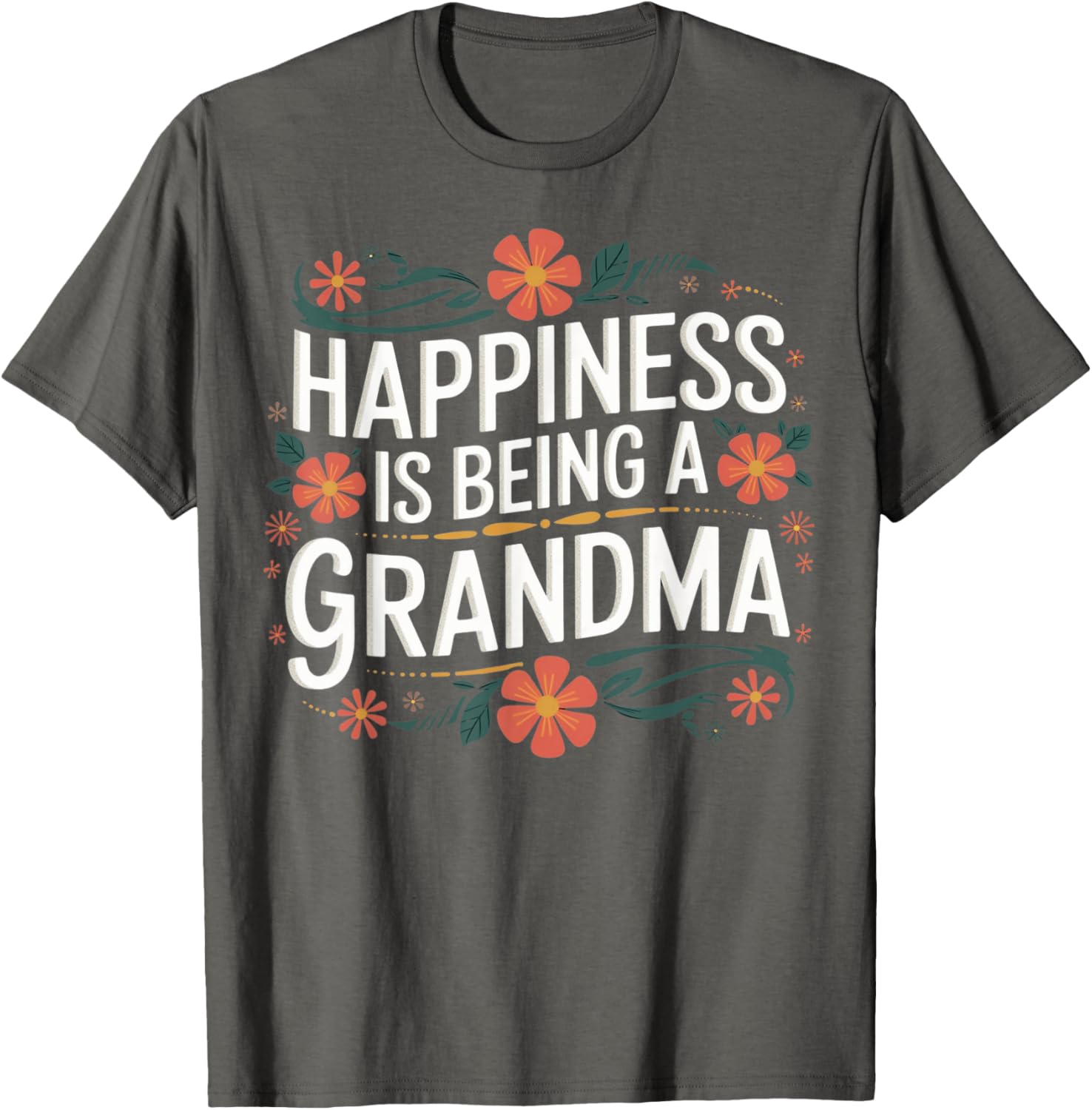 Women's Floral Grandma T-Shirt: Celebrate Your Happiness as a New Grandmother - 1