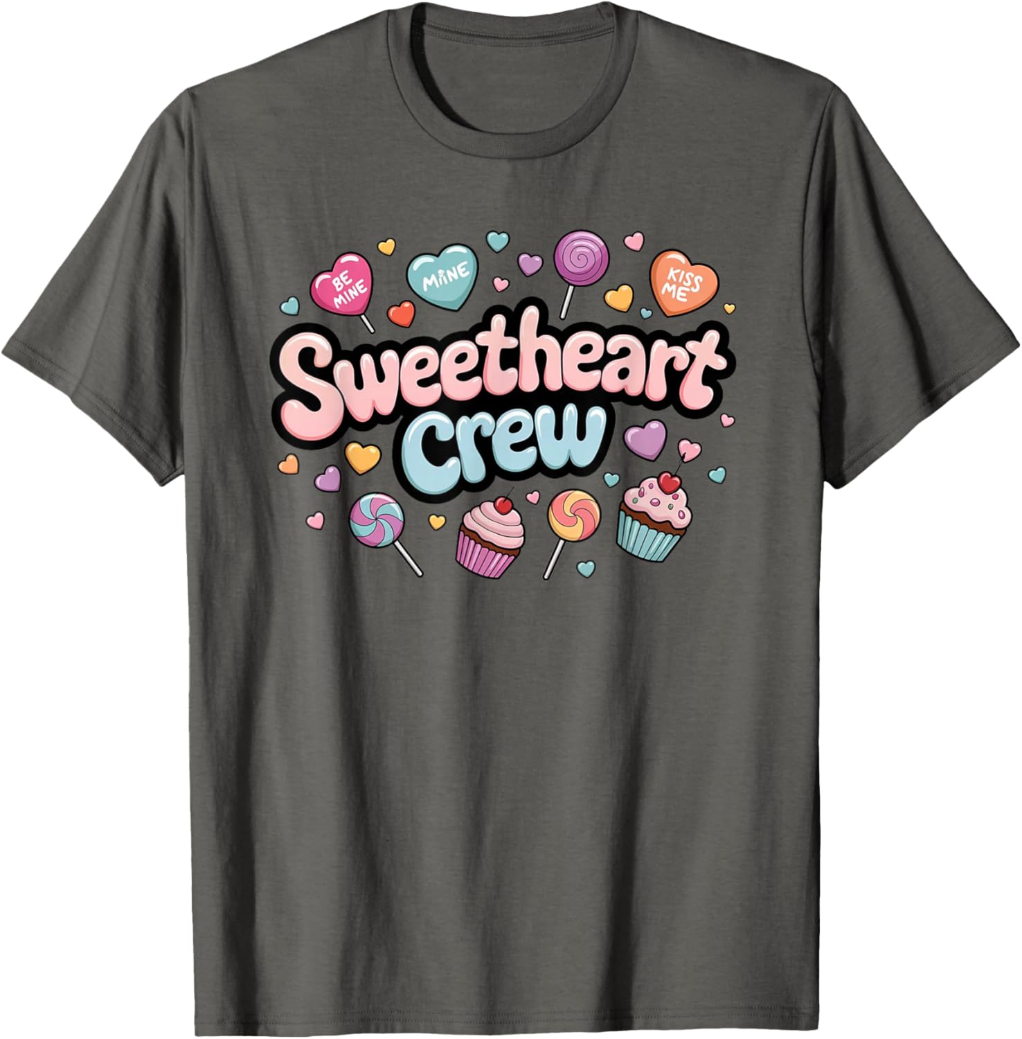 Sweetheart Crew Pastel Candy Cupcake T-Shirt for Fun and Fashion Lovers - 2