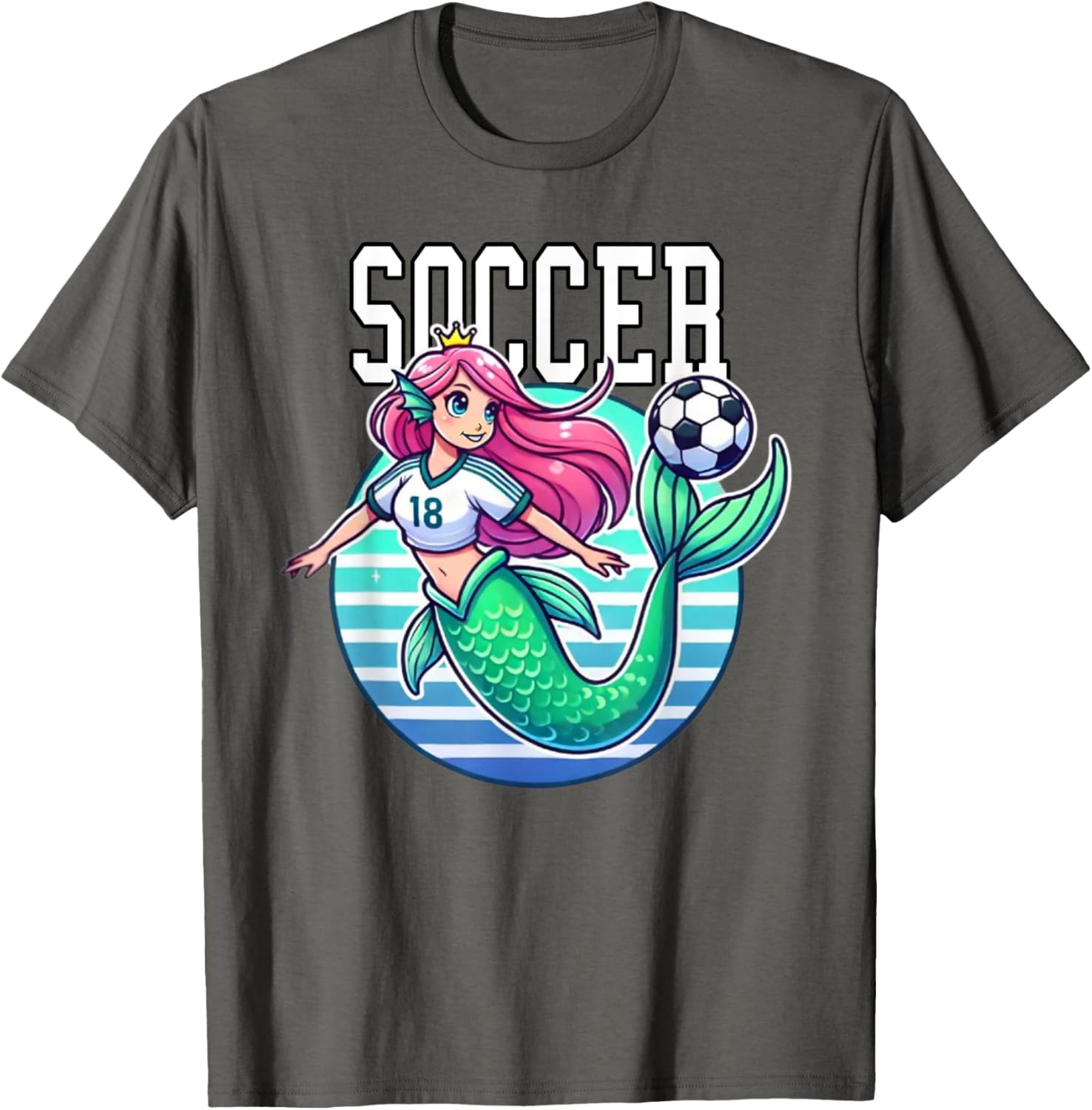 Soccer Mermaid Playing Soccer T-Shirt for Fans of Fun Sports Apparel - 19