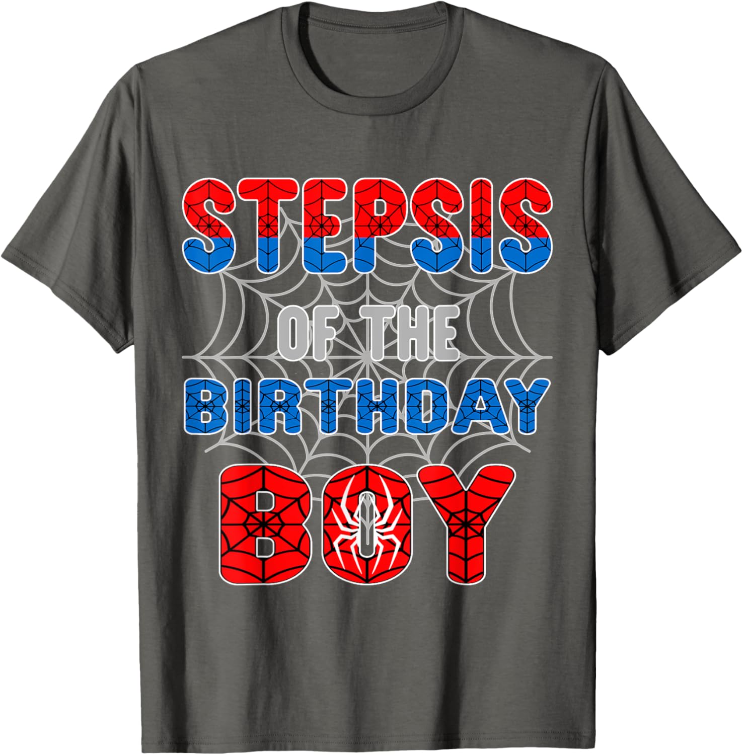 Spider Web Birthday Party T-Shirt for Step Sis of the Birthday Boy - 24