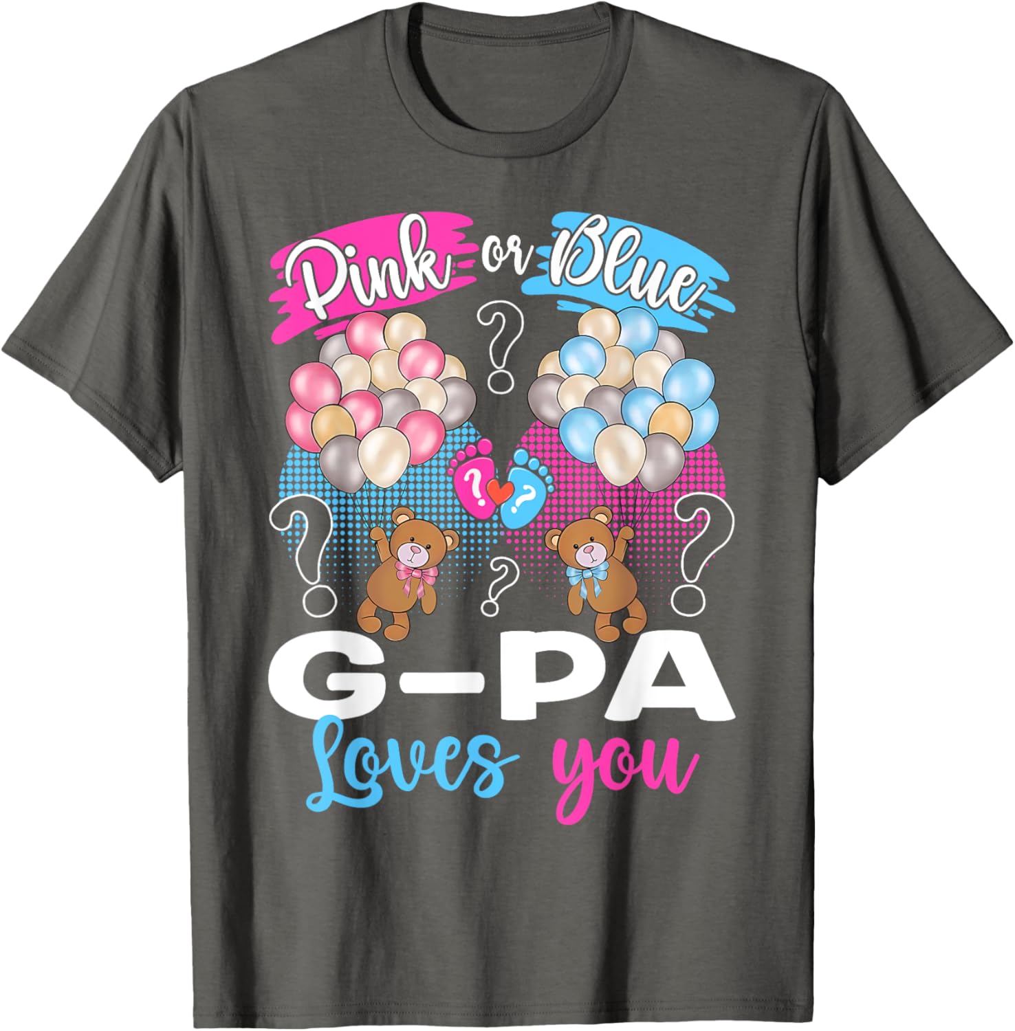 Bears Pink or Blue G-Pa Loves You Gender Reveal T-Shirt for Kids - 3