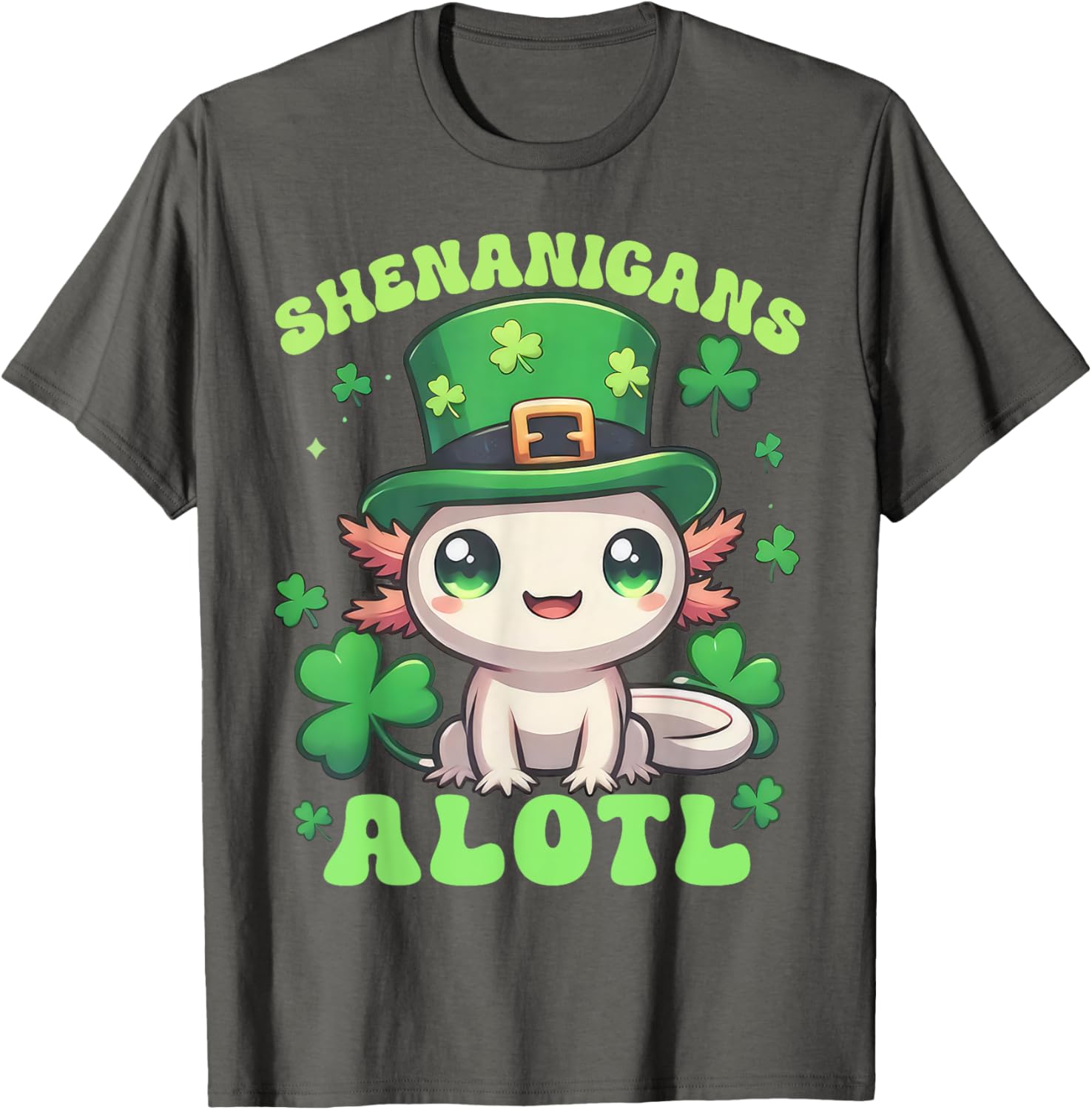 Axolotl St. Patrick's Day Fun T-Shirt for Kids and Adults - 16
