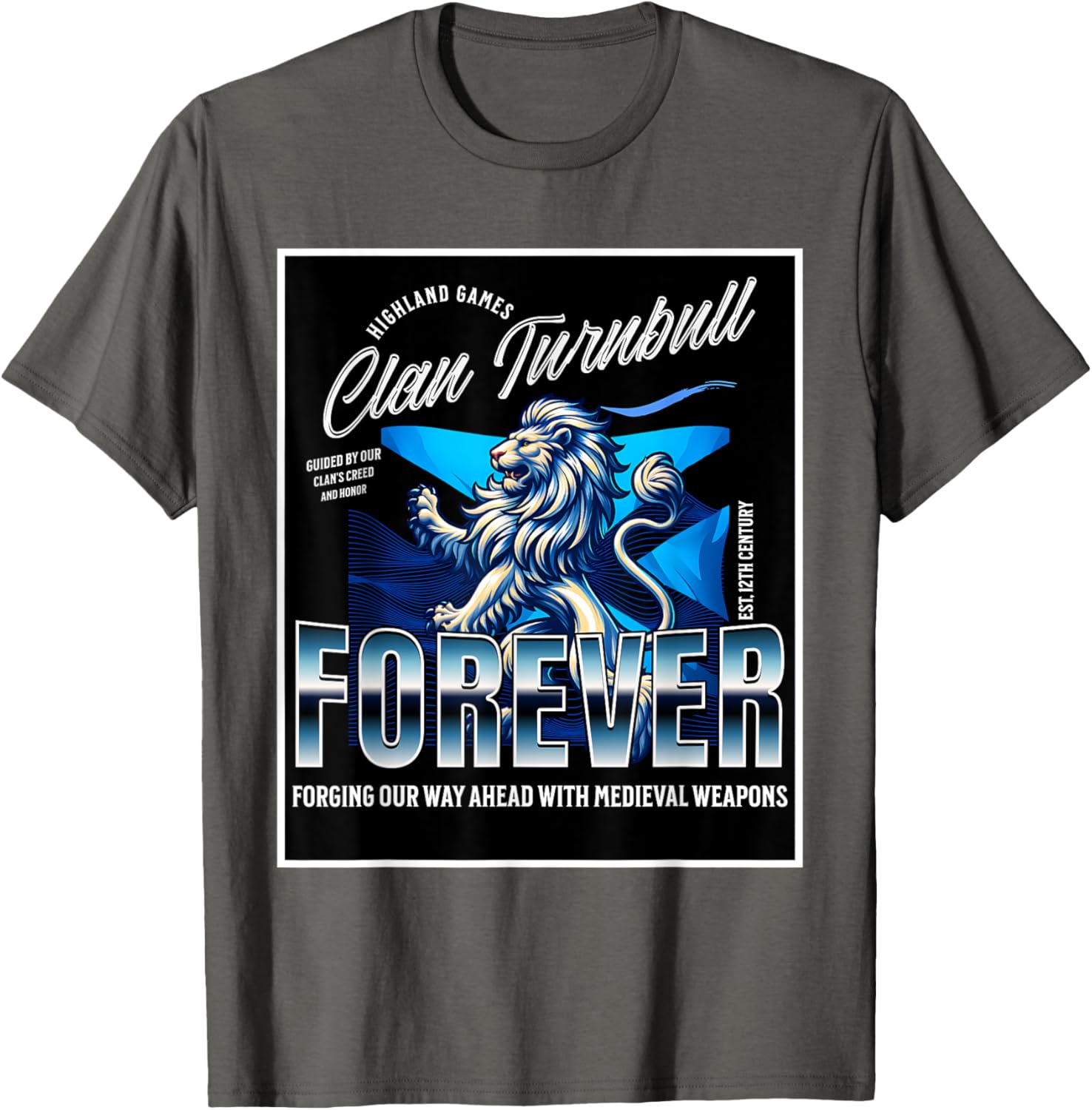 Clan Turnbull Strength and Honor Lion Roots T-Shirt for Family Pride - 26