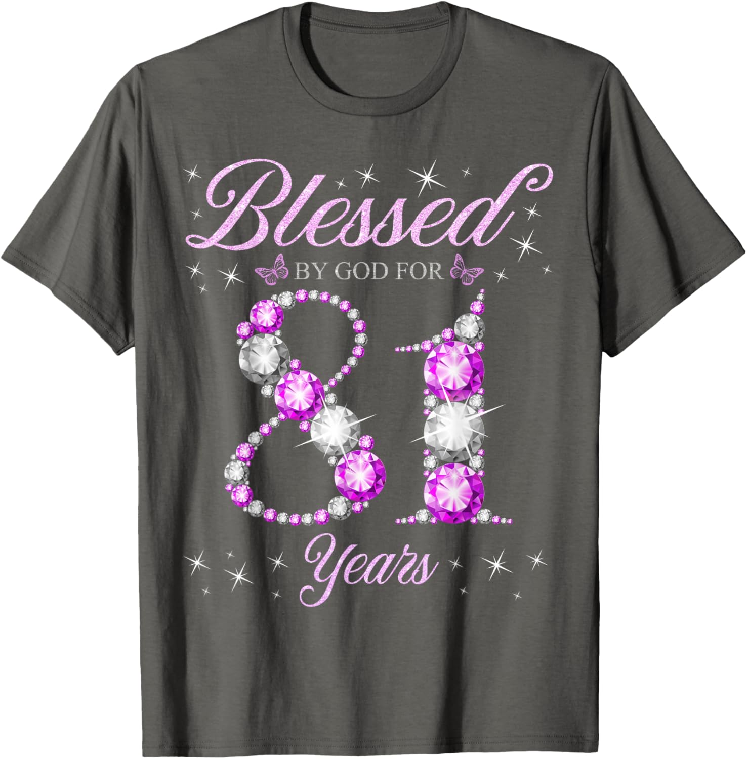 Blessed By God 81st Birthday T-Shirt for Celebrating 81 Years - 15
