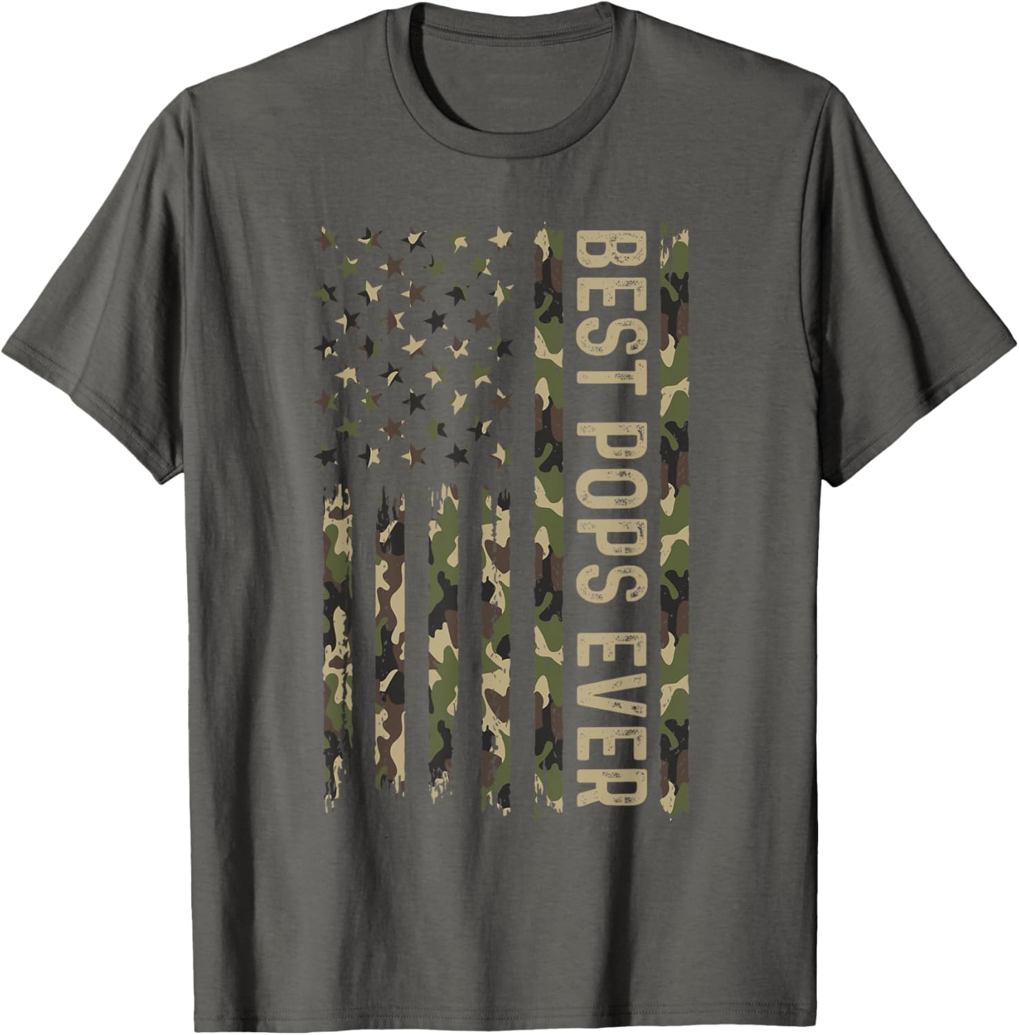 Best Pops Ever Camouflage Flag T-Shirt for Father's Day Gifts - 12