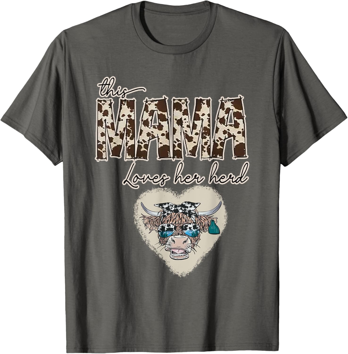 Cute Cow Print Mama Shirt for Farmers, Love Your Herd T-Shirt - 14