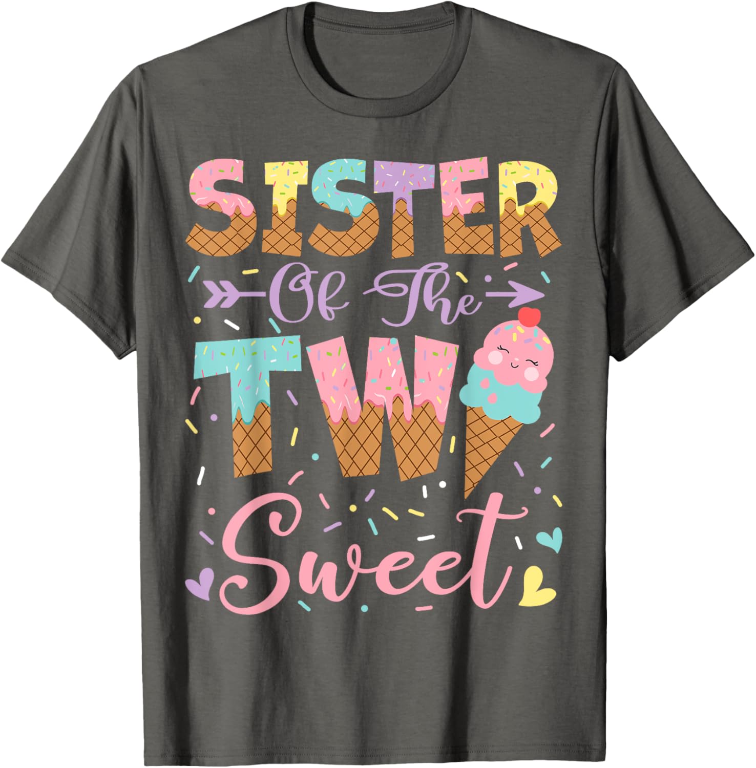 Adorable Sister of the Two Sweet Summer Ice Cream Birthday T-Shirt - 15