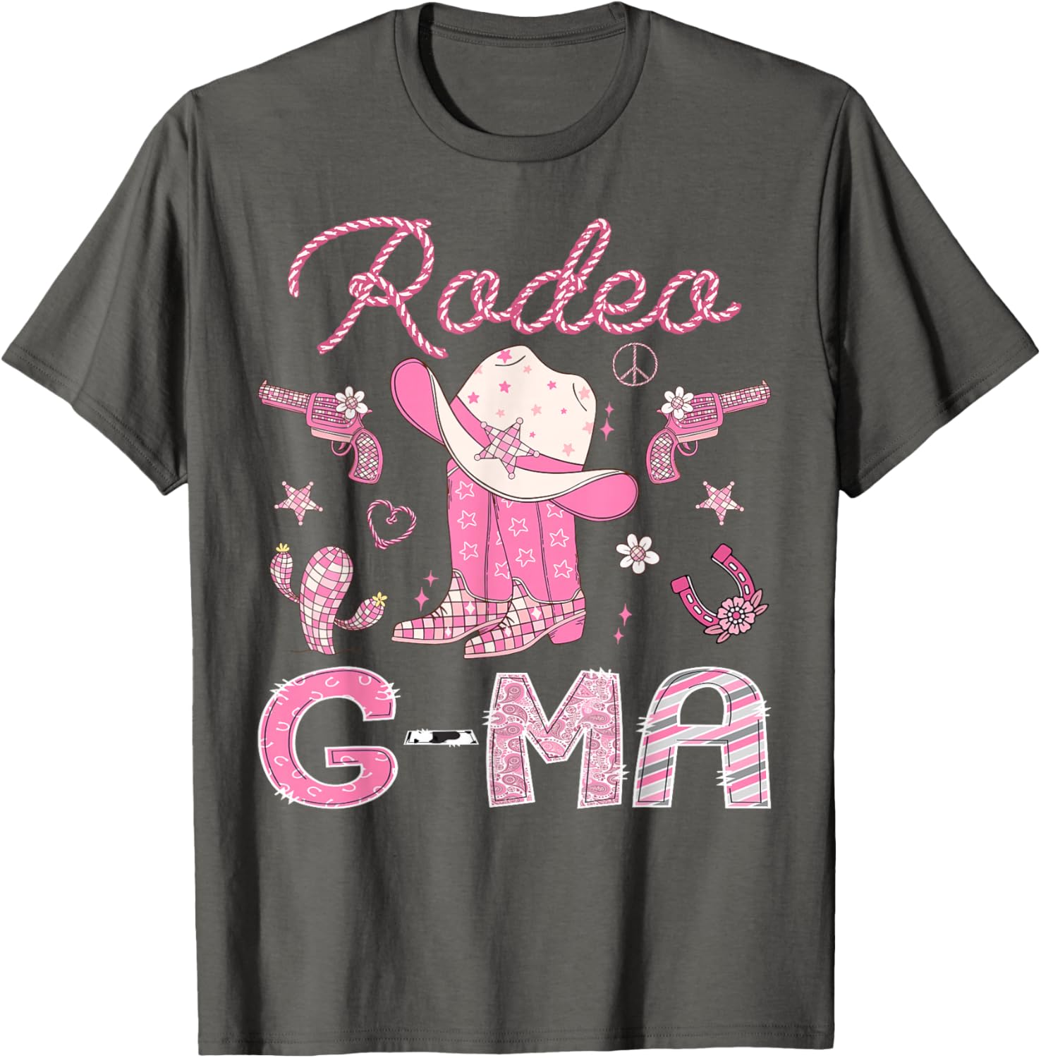 Rodeo G-Ma 1st Birthday Pink Boots Disco Cowgirl T-Shirt for Girls - 11