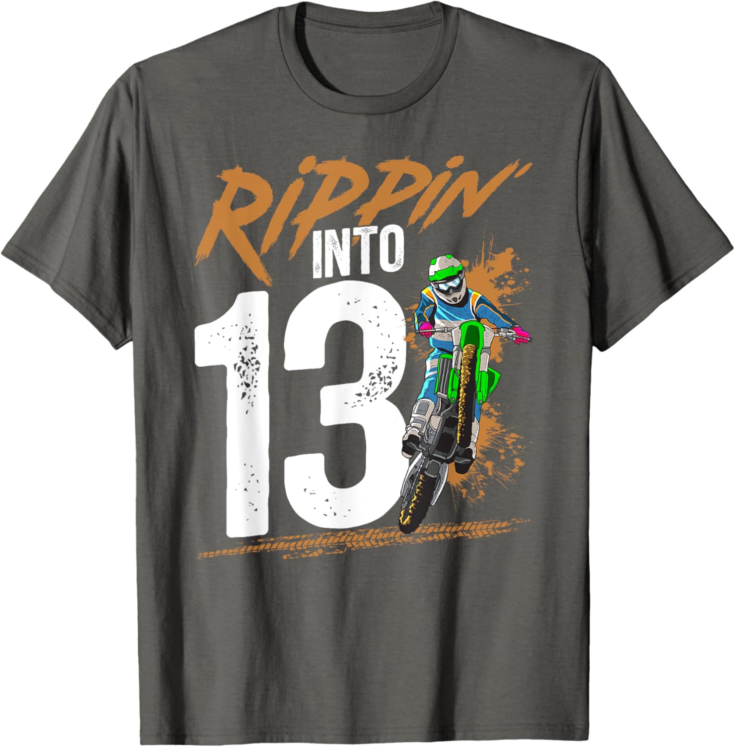 Cool 13th Dirt Bike Birthday Party T-Shirt for Young Bikers - 15
