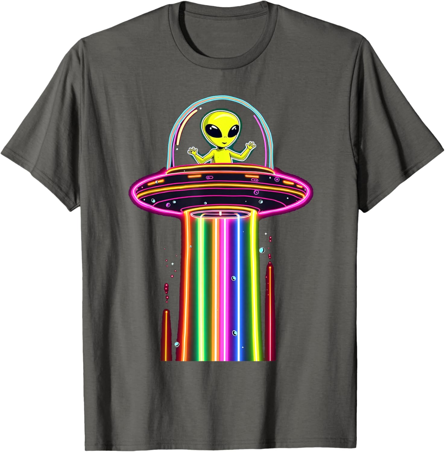 Colorful Alien Spaceship Lights Kids T-Shirt for Galaxy UFO Lovers - 6
