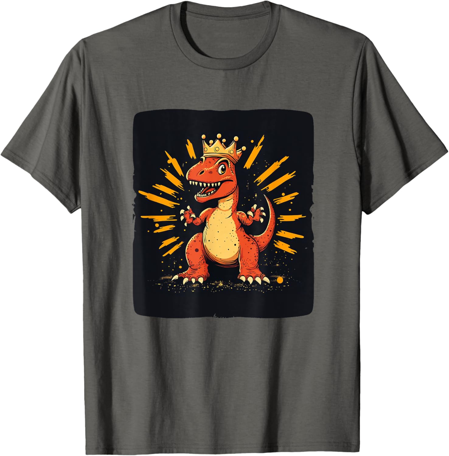 Cool Red Dinosaur Costume T-Shirt with Crown for King Lovers - 13