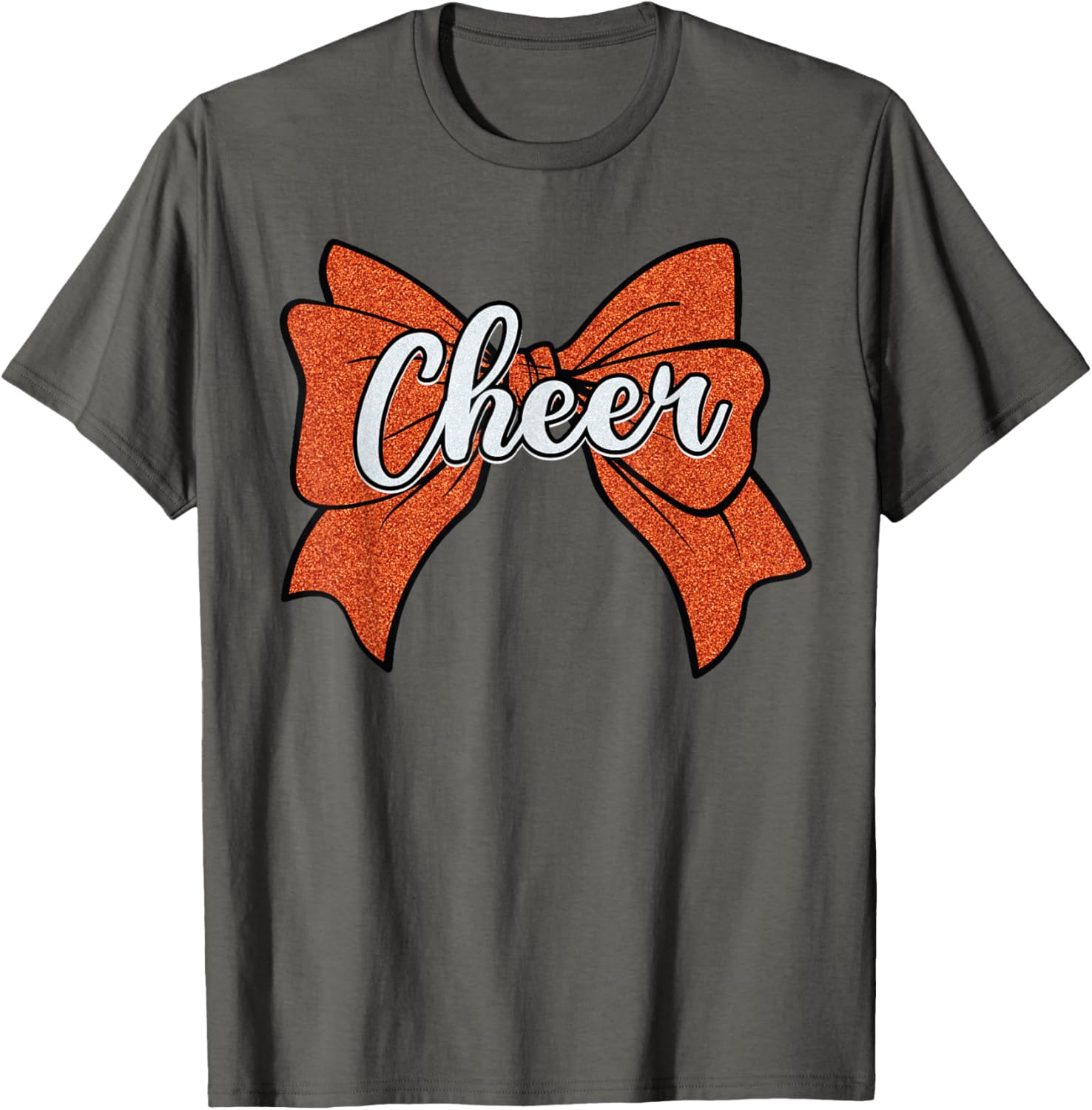 Coquette Orange Cheer Bow Sport T-Shirt for Cheerleaders and Fans - 12