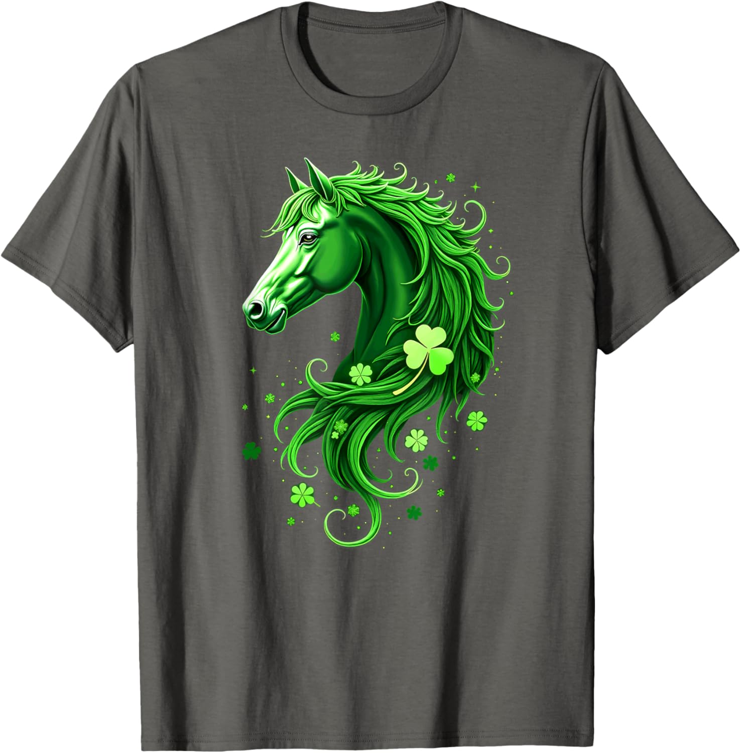 St Patrick's Day Horse Shamrocks T-Shirt for Festive Green Delight - 1